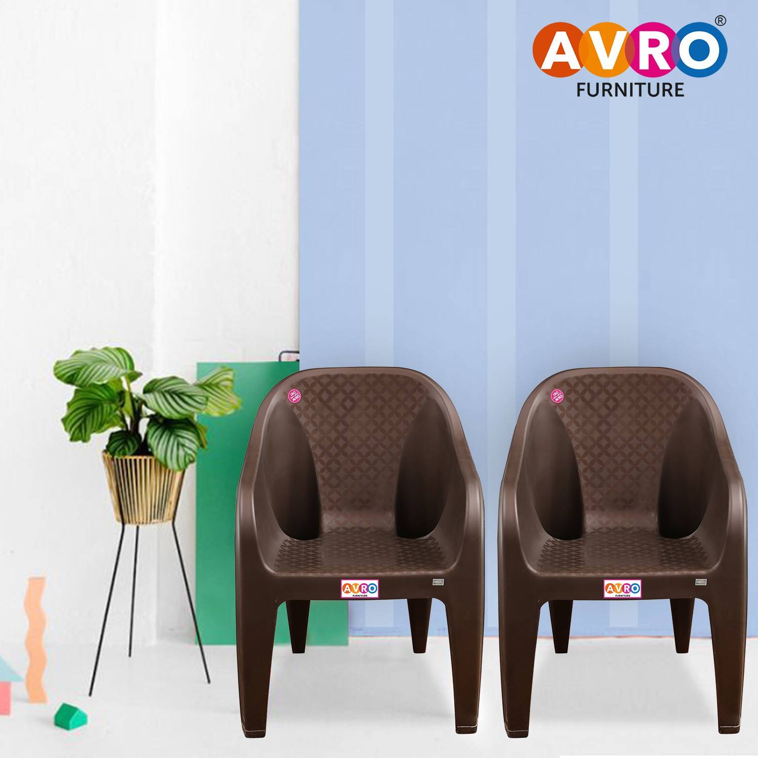 AVRO Plastic Outdoor Brown Chair - Image 4