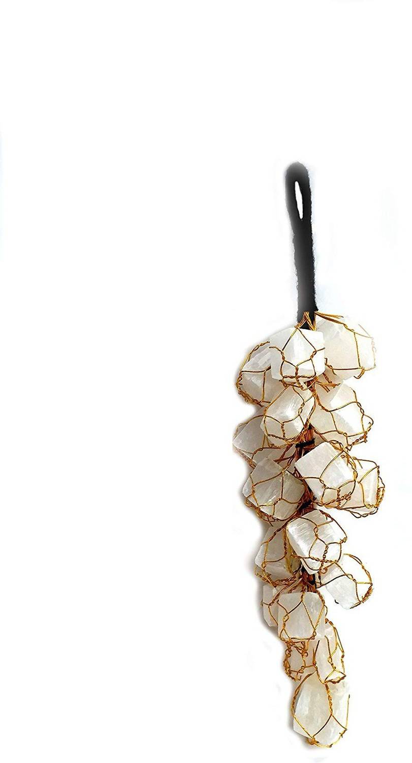 AIR9999 selenite crystal rough tumble chunks vastu correction vaastu door hanging Decorative Showpiece - 15 cm