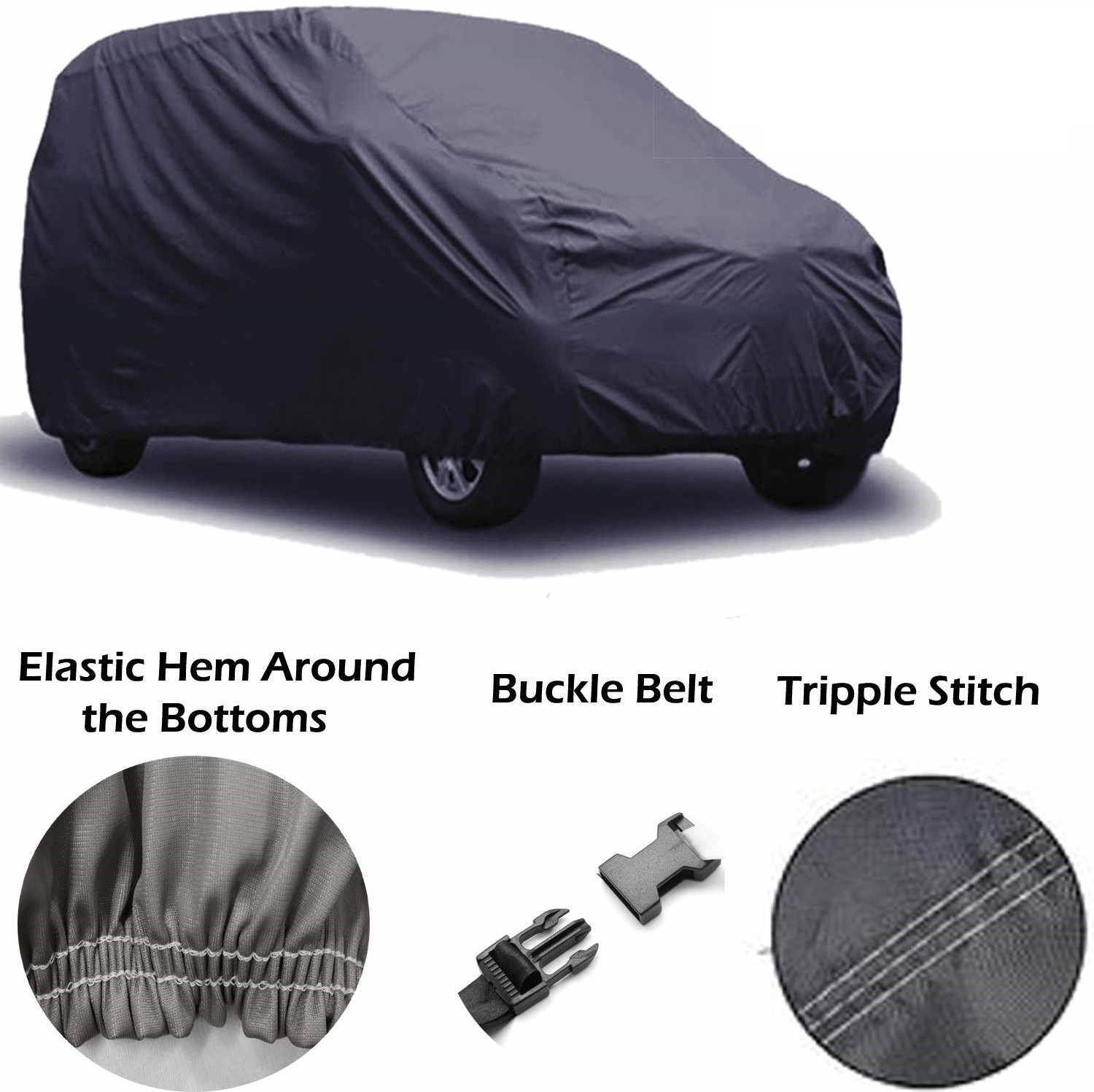 Image of S S MART Car Cover For Hyundai Eon (Without Mirror Pockets)
