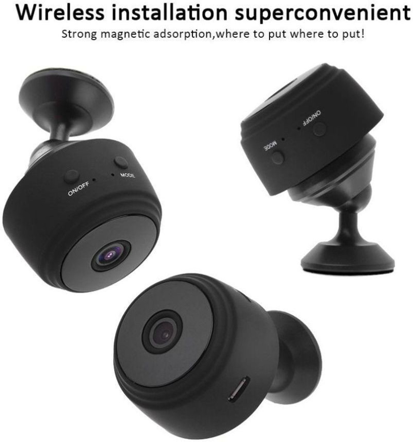 Image of PKG Hidden WiFi Mini Camera,HD 1080P Wireless Cam-Magnetic Security Camera for Home Built-in Battery with Motion Detection /Night Vision Security Camera (support 64 GB, 4 Channel) Security Camera