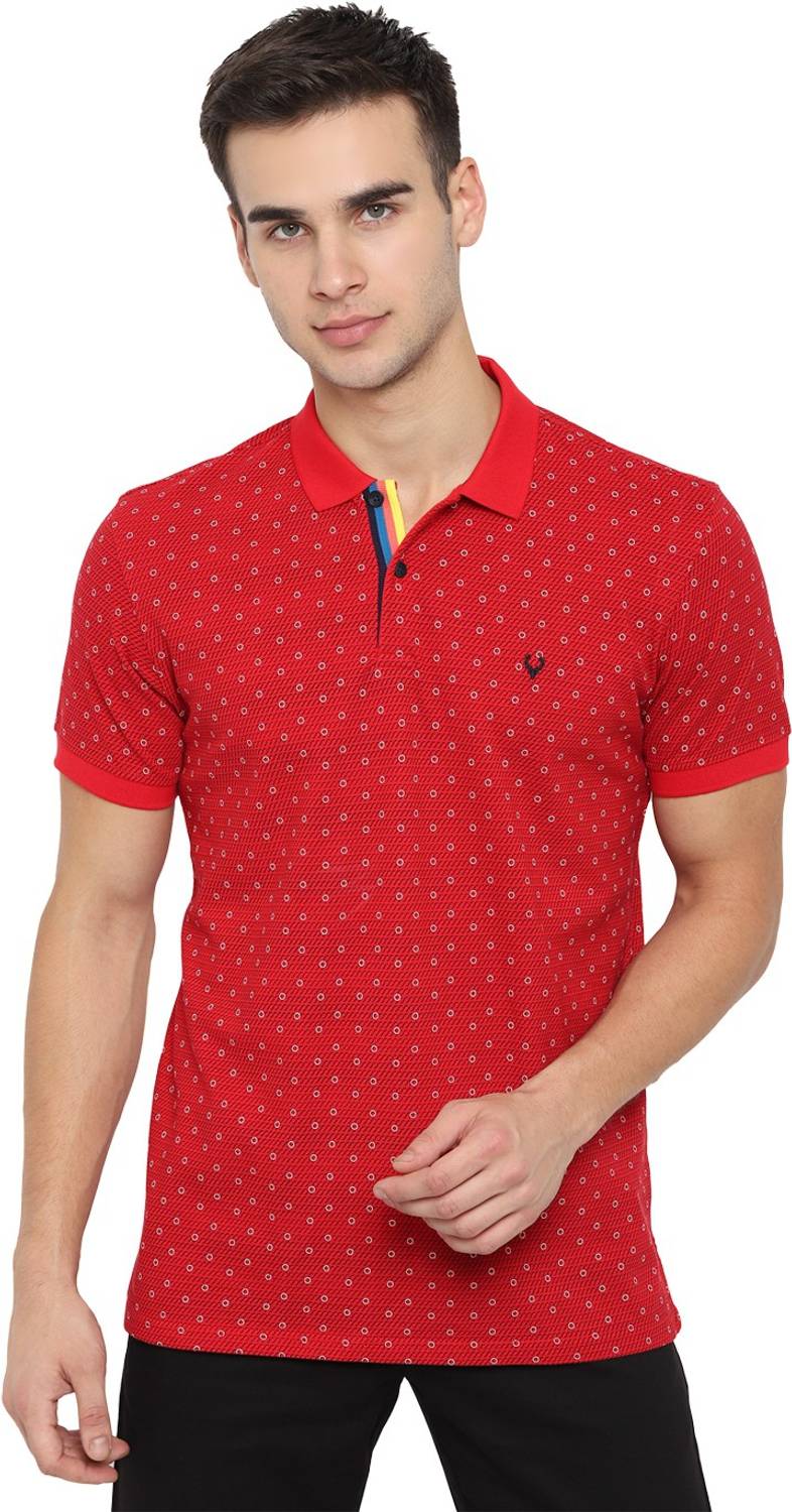 Allen Solly Solid Men Polo Neck Orange T-Shirt