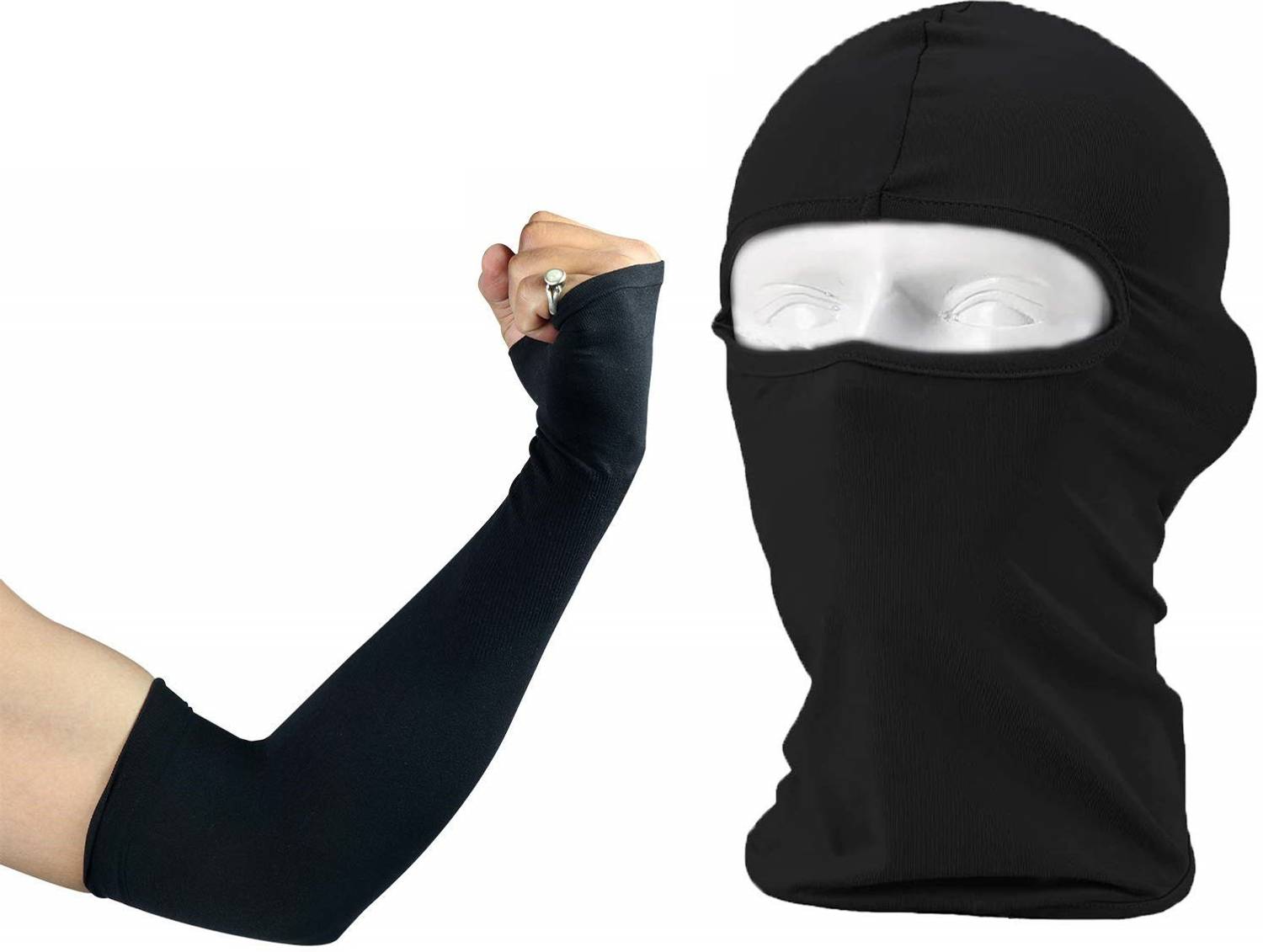 ALLEXTREME Arm-Elbow Sleeves, Unisex Full Face Mask Anti Pollution Dust Sun Protection Combo