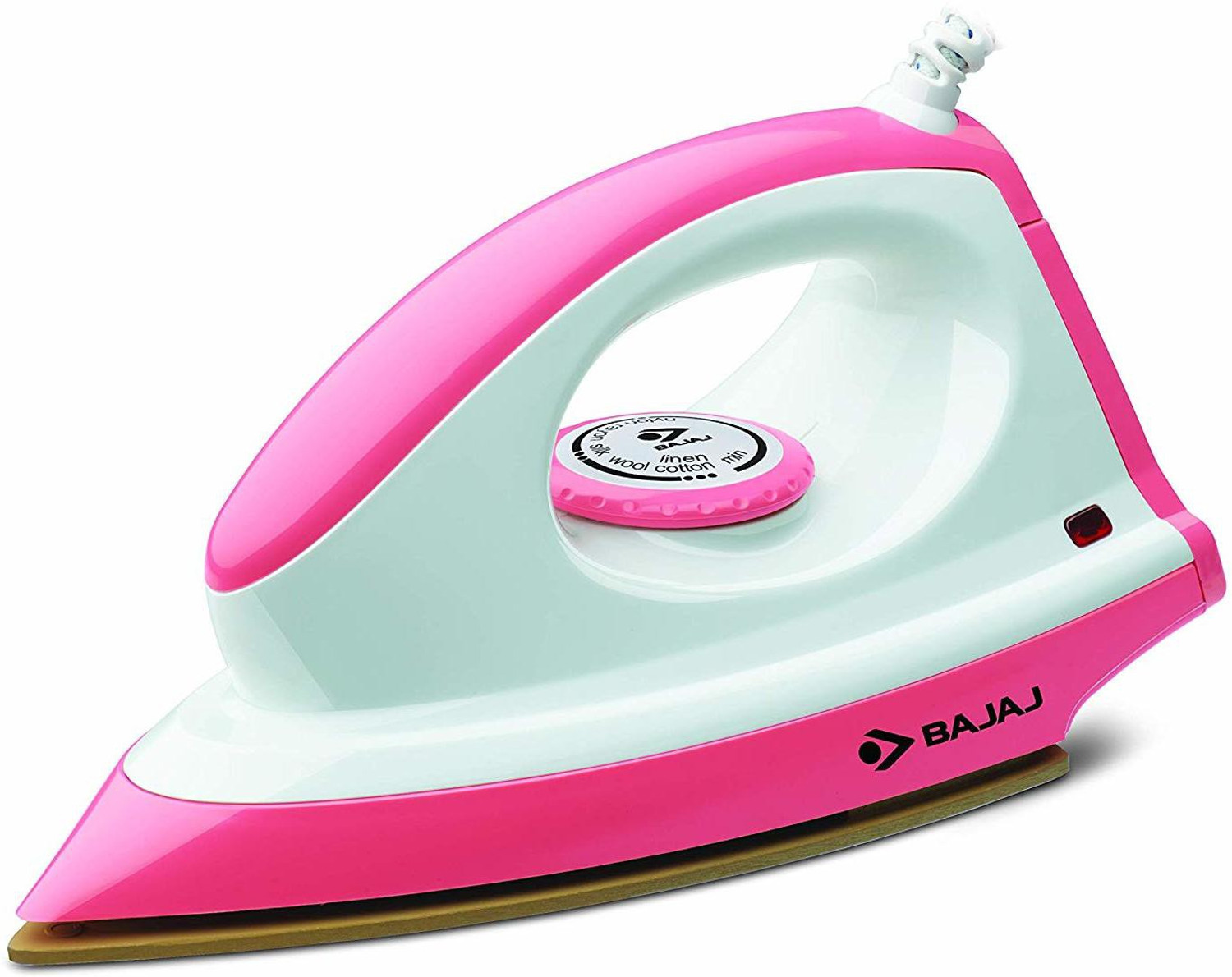 Image of BAJAJ Majesty Canvas Pink 1000 Watts Dry Iron 1000 W Dry Iron