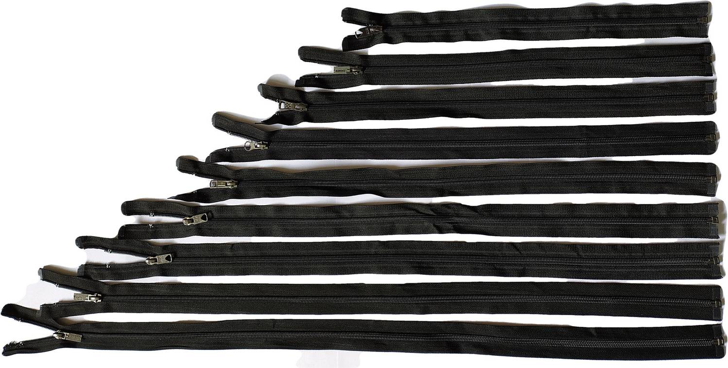 Arbour 14/16/18/20/22/24/26/28/30 Inches jacket Zip Black Synthetic Two Way Open-ended Zipper