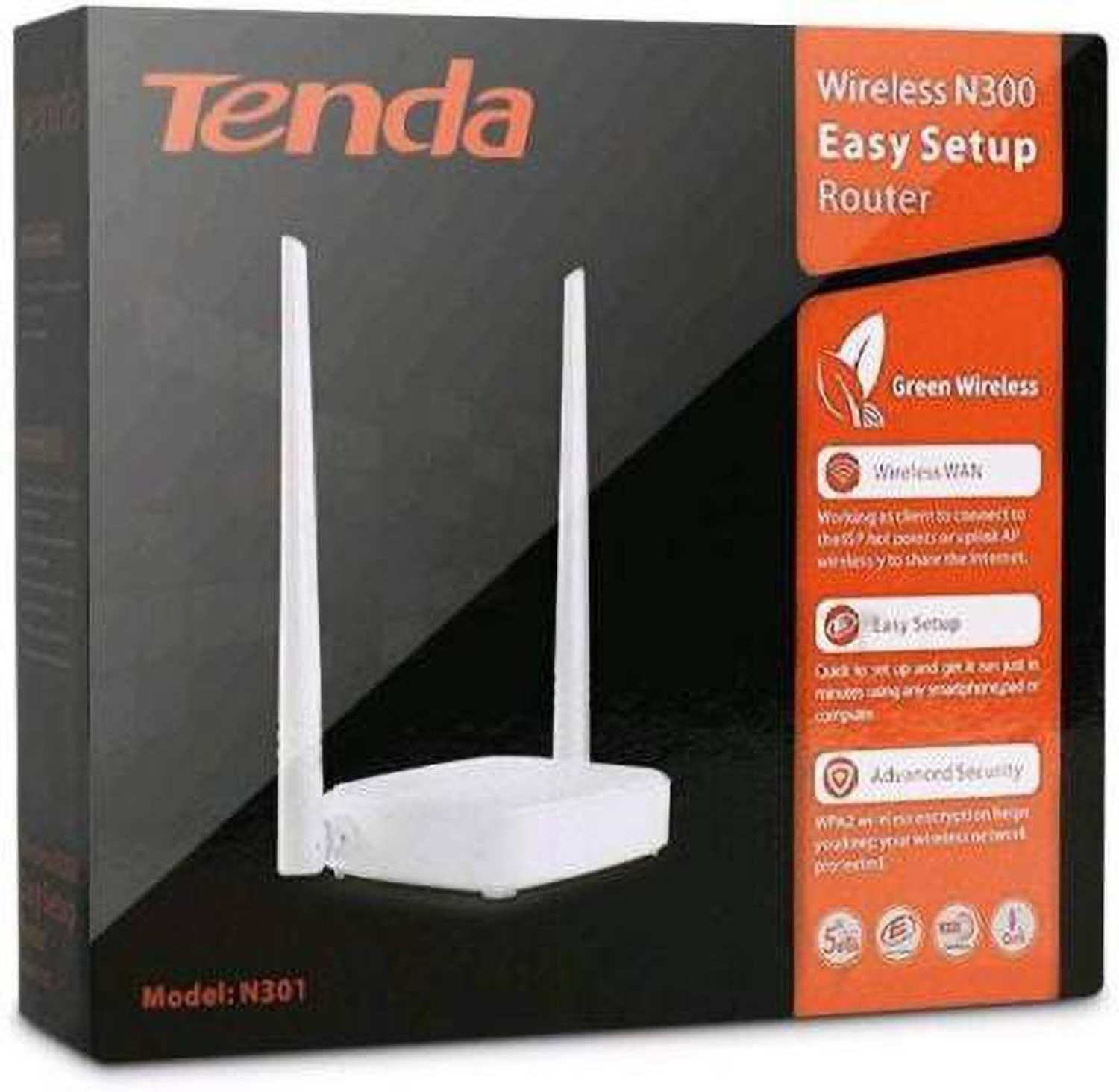 Image of TENDA N301 Wireless Router N300 Easy Setup Router Wireless Router 2.4 GHz 300 Mbps Wifi Speed Single Band External Antenna Ethernet (Cable Broadband)