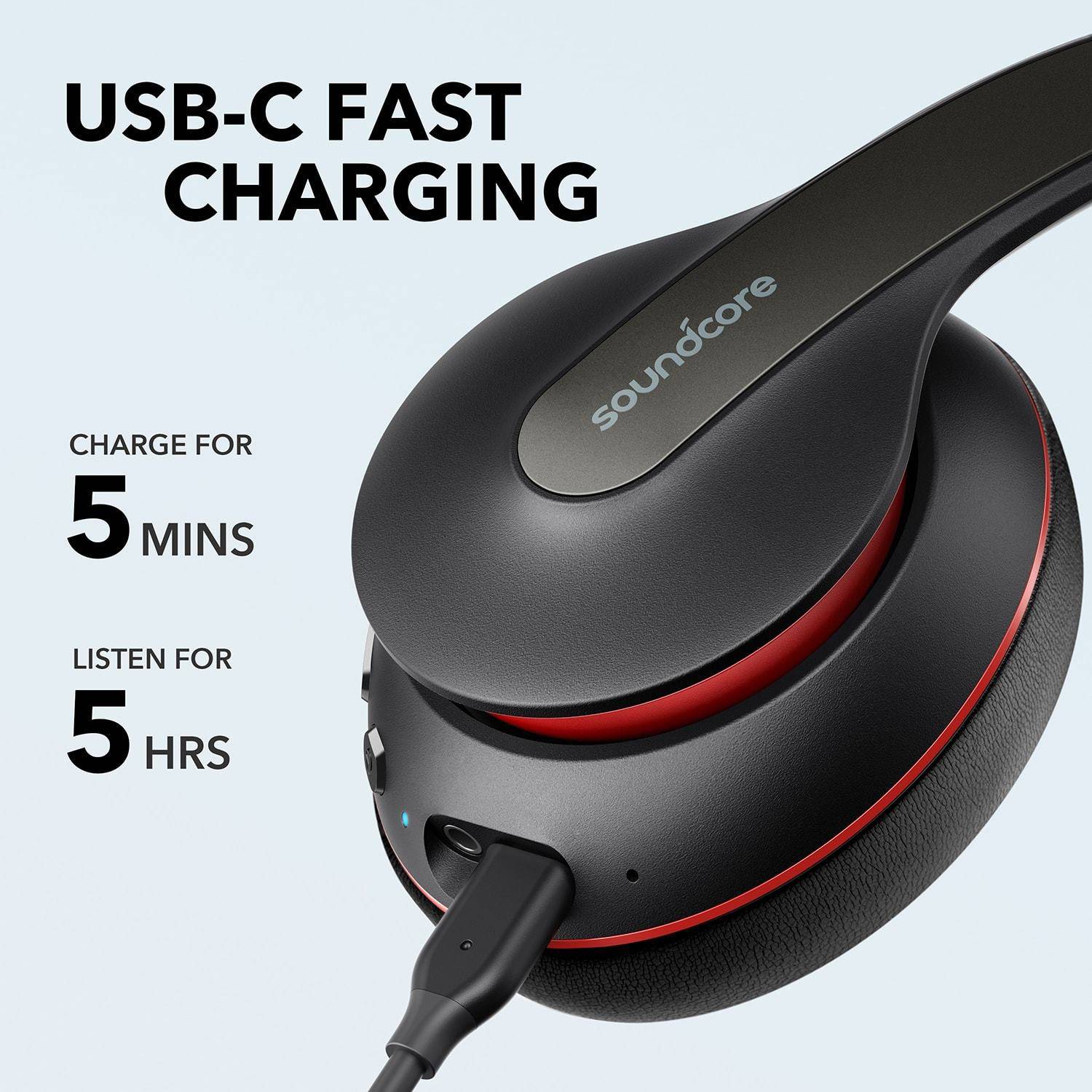 Soundcore Life Q10 Fast Charging Bluetooth Headphones - Image 2