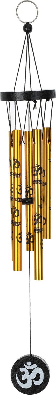 Image of Ryme Vastu / Feng Shui Om Wind Chimes Metal Rods / Pipes for Home Brass Windchime