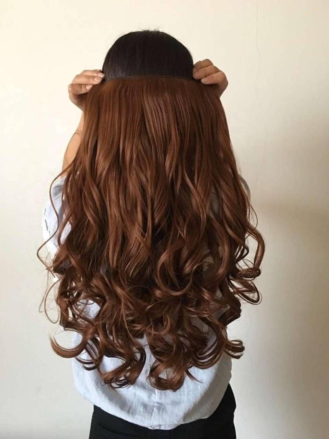 Vister 5 Clips Dark Brown Wavy Hair Extension