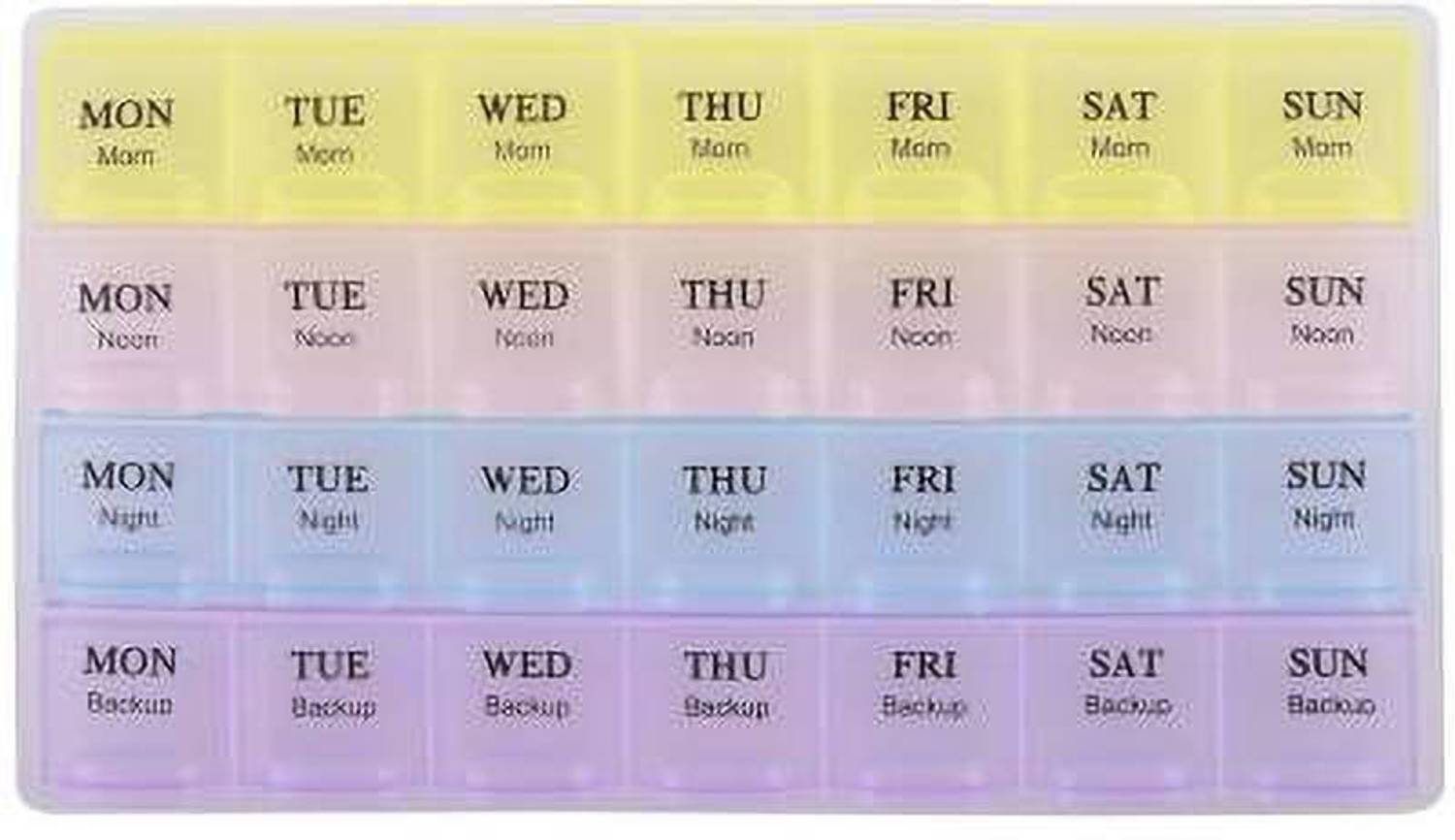 Ascent 7 Days 7 Days, 3 Layer Pillbox (Multicolor) Pill Box