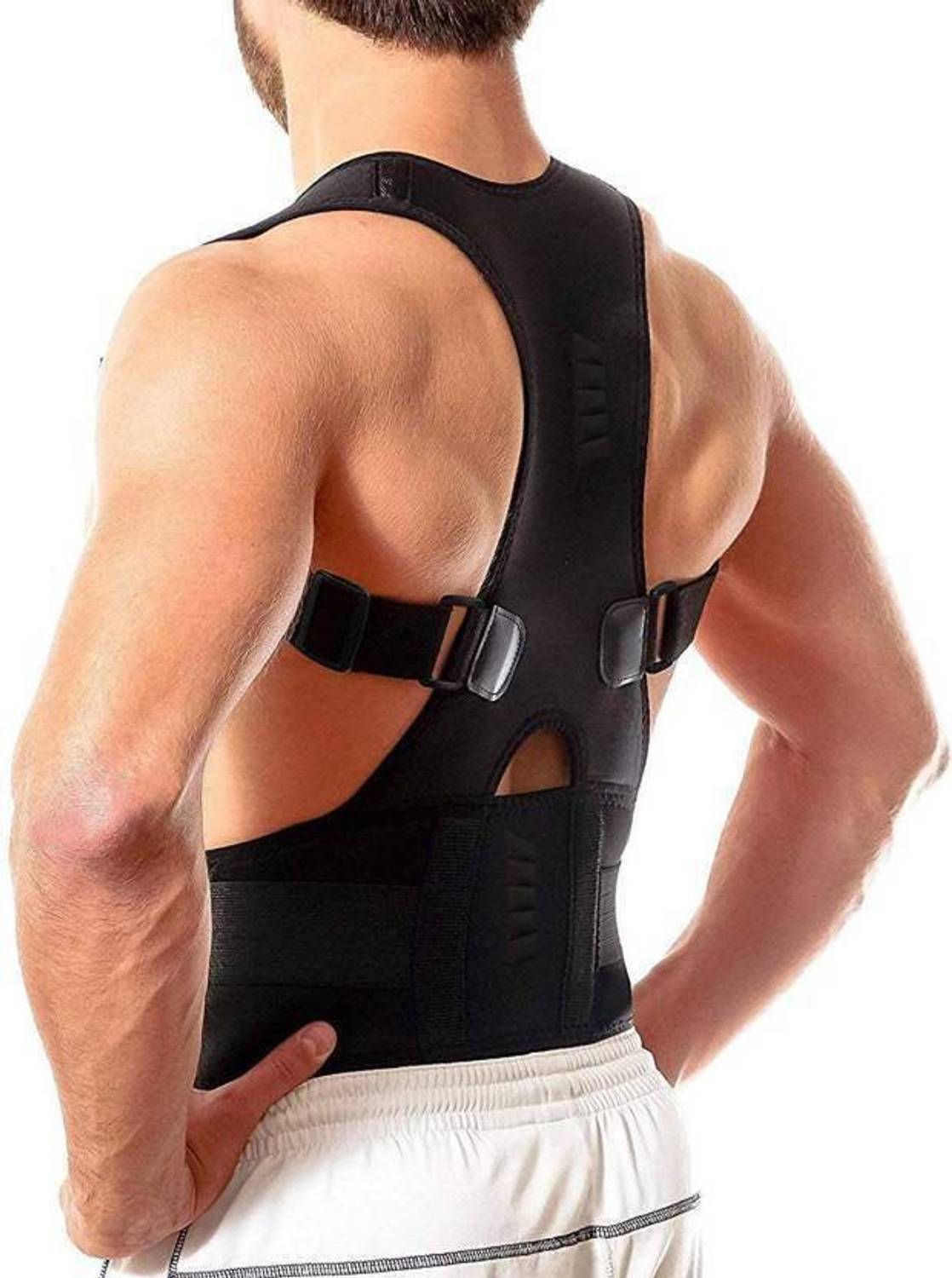 3dome MD Real Back Posture Corrector Correction Belt brace Back Support (L, Black) Posture Corrector