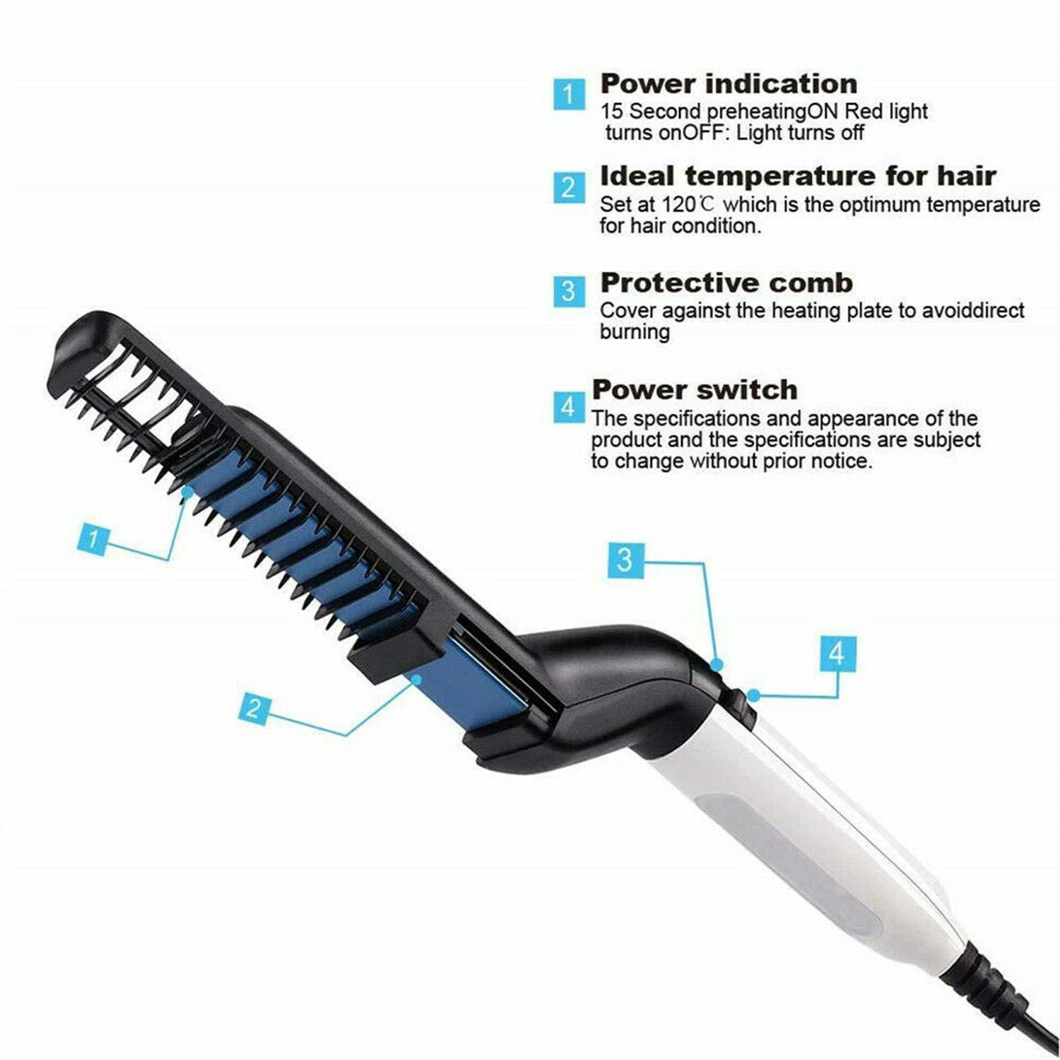 Image of sachani creation FASHION BEARD STRIGHTENER Hair Styler BEARD STRIGHTENER Hair Styler Men Styler Brush Beard Straightener Styler Comb Hair Straightening Beard Straightener Styler Comb Hair Straightening Hair Styler Men Quick Beard Straightener Multifunctional Hair Curler Hair Styler
