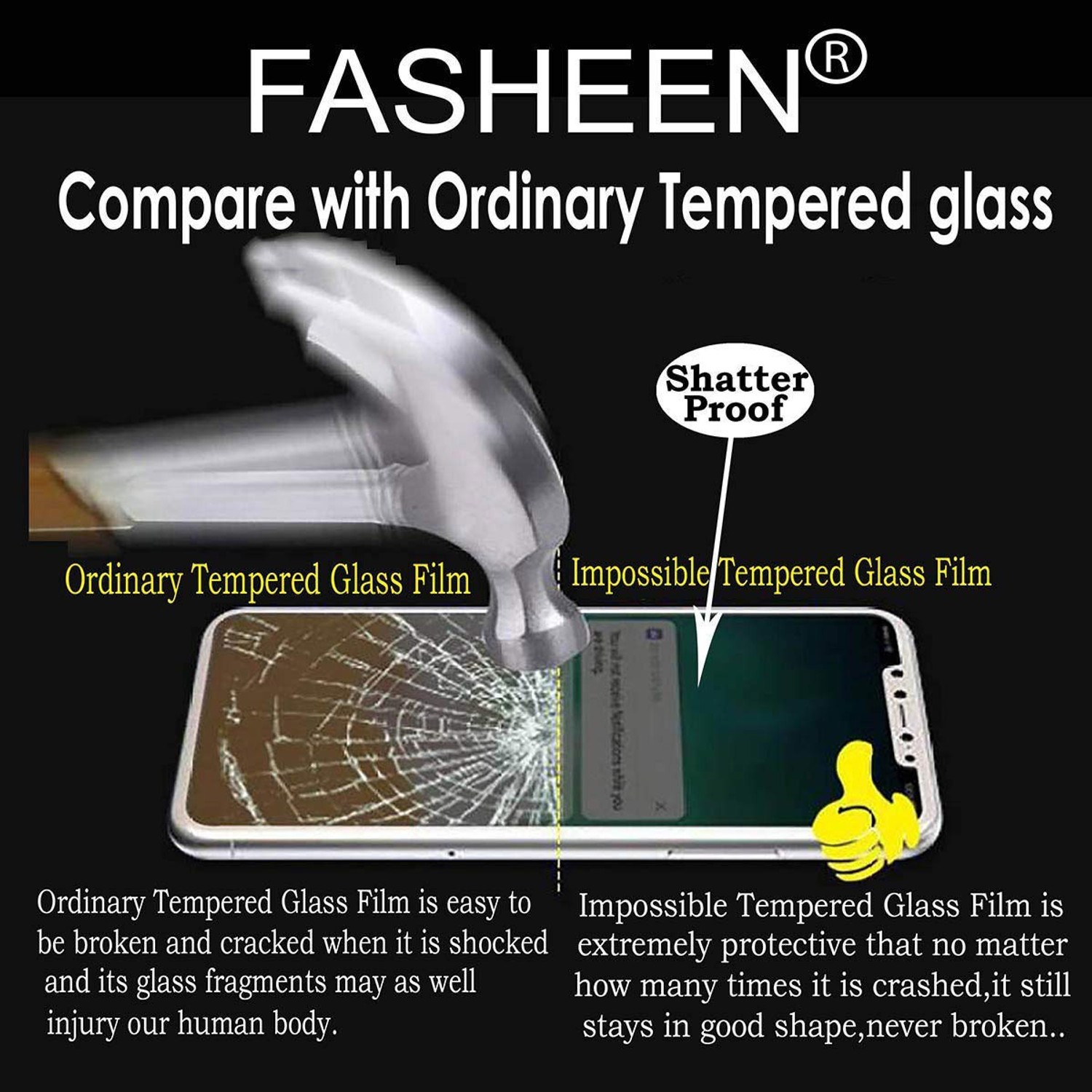 Image of Fasheen Impossible Screen Guard for TECNO CAMON IACE 2