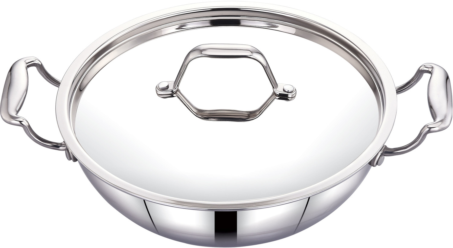 Image of Maxima Stainless steel Triply Kadhai 24 cm diameter with Lid 2.5 L capacity