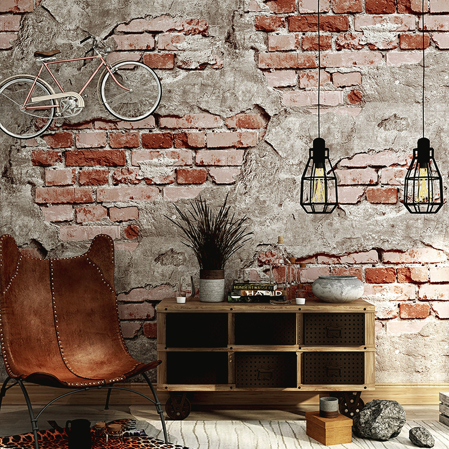 Image of Flipkart SmartBuy 600 cm Wall Wallpaper Modern Brick Pattern Patches Exposed Self Adhesive Sticker