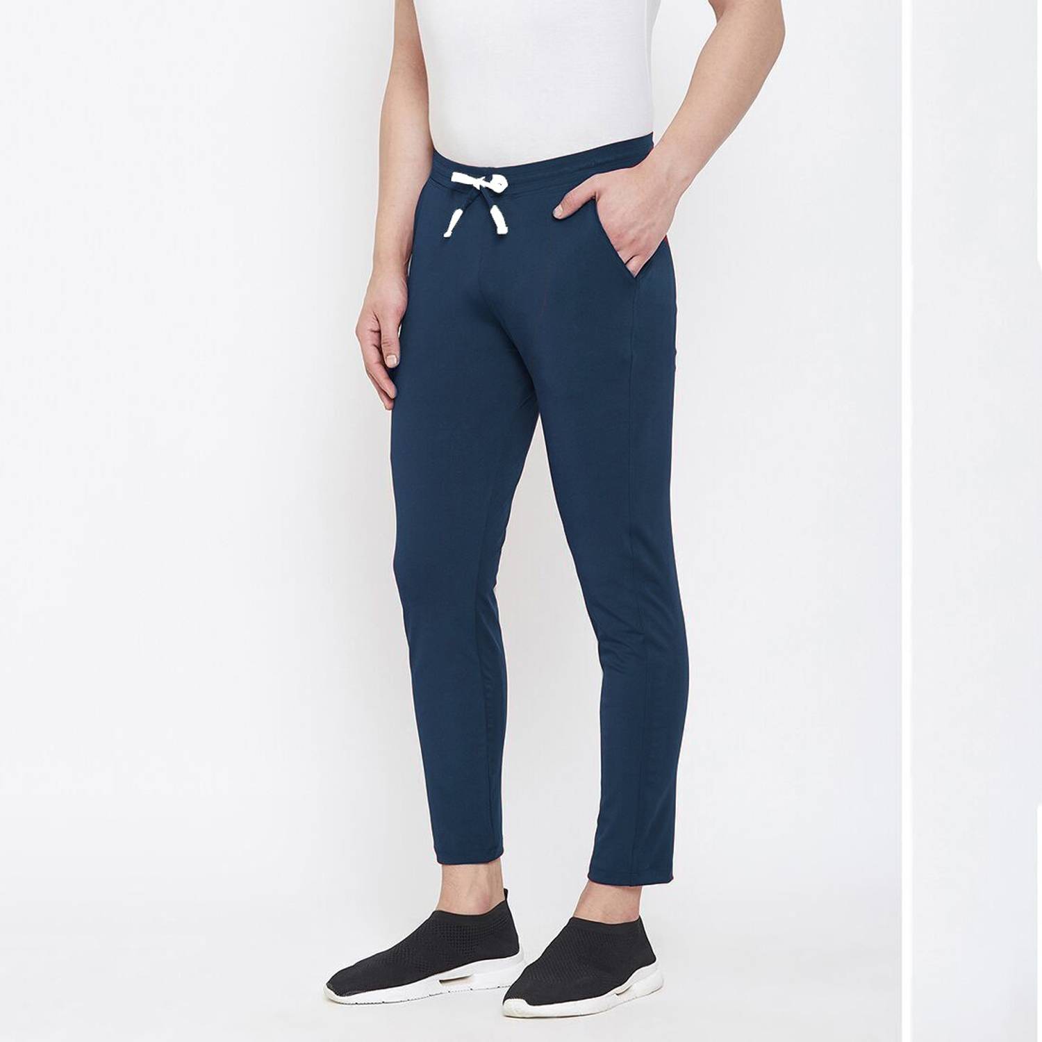 24Hour Fashion Solid Men Dark Blue Track Pants