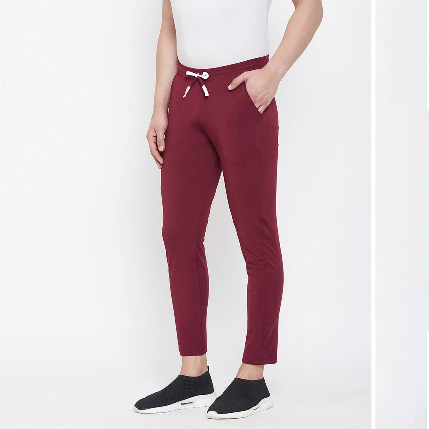 24Hour Fashion Solid Men Maroon Track Pants