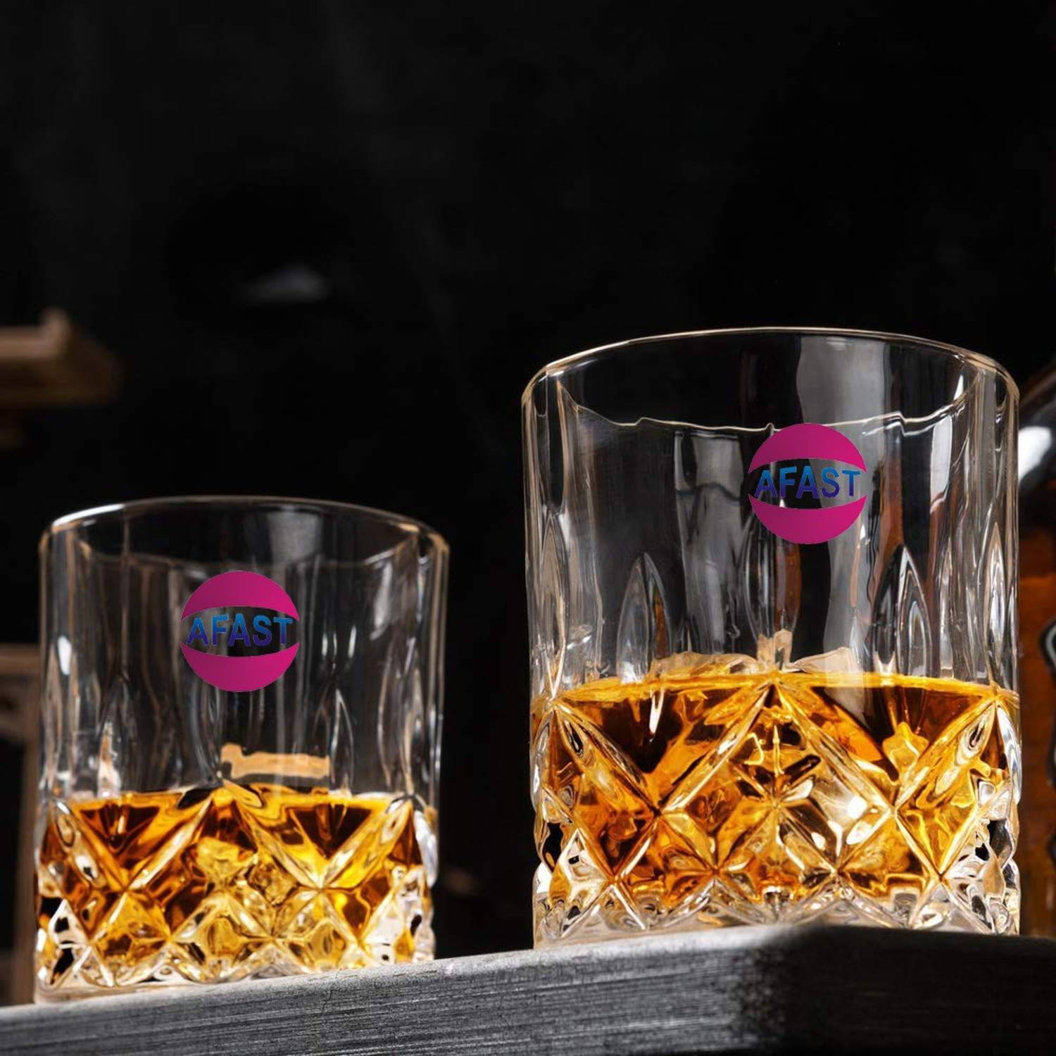 AFAST (Pack of 2) Stylish Multi-Purpose Beverage Tumbler Drinking Glass, Set Of 2, 180 ml -KT25 Glass Set Whisky Glass