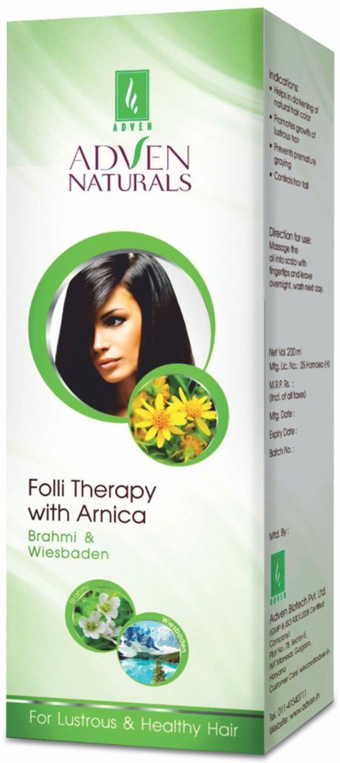 Image of Adven Naturals Folli Therapy with Arnica Brahmi and Wiesbaden 400ML Hair Oil