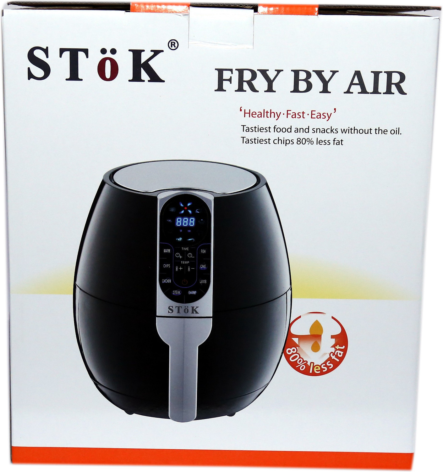 Image of Stok Digital Air Fryer 4 Liter 1500-Watt with Smart Rapid 3D Air Technology with Free Double Layer Grill (Black) Air Fryer