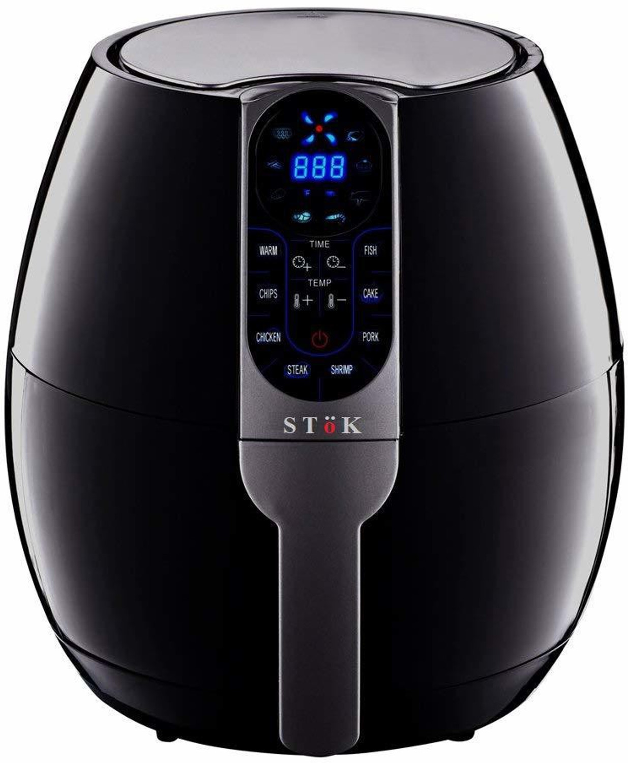 Image of Stok Digital Air Fryer 4 Liter 1500-Watt with Smart Rapid 3D Air Technology with Free Double Layer Grill (Black) Air Fryer