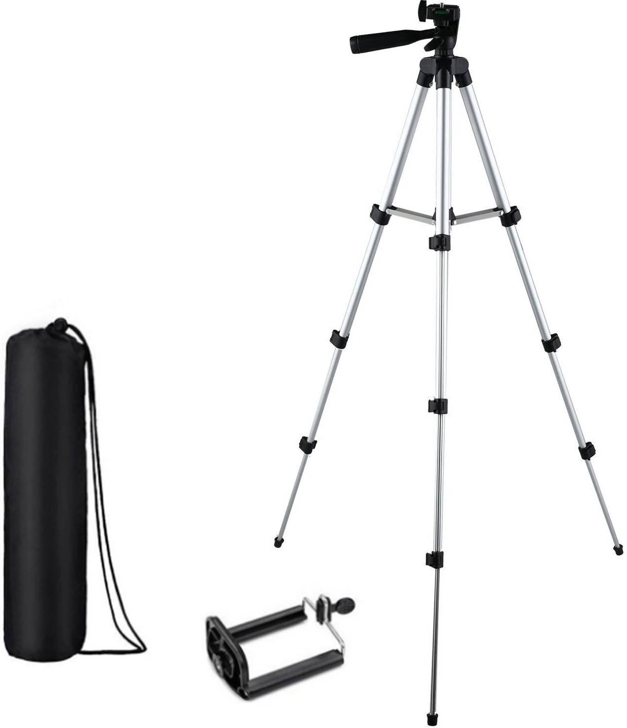 snowbudy Tripod-3110 Camera Stand With Three-Way Head & Quick Release Plate For Video Cameras, Digicam and mobile clip holder for Mobiles & Smartphones Tripod
