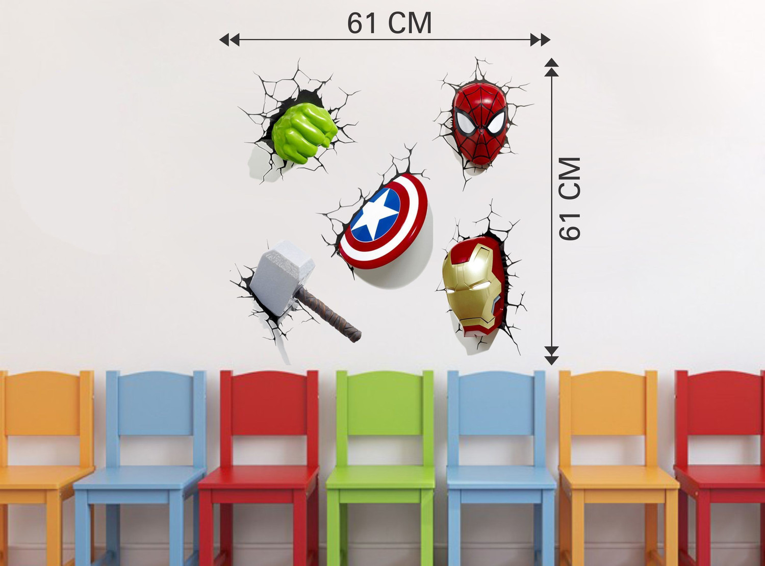 Image of DivineDesigns 61 cm Avengers Weapons Self Adhesive Sticker