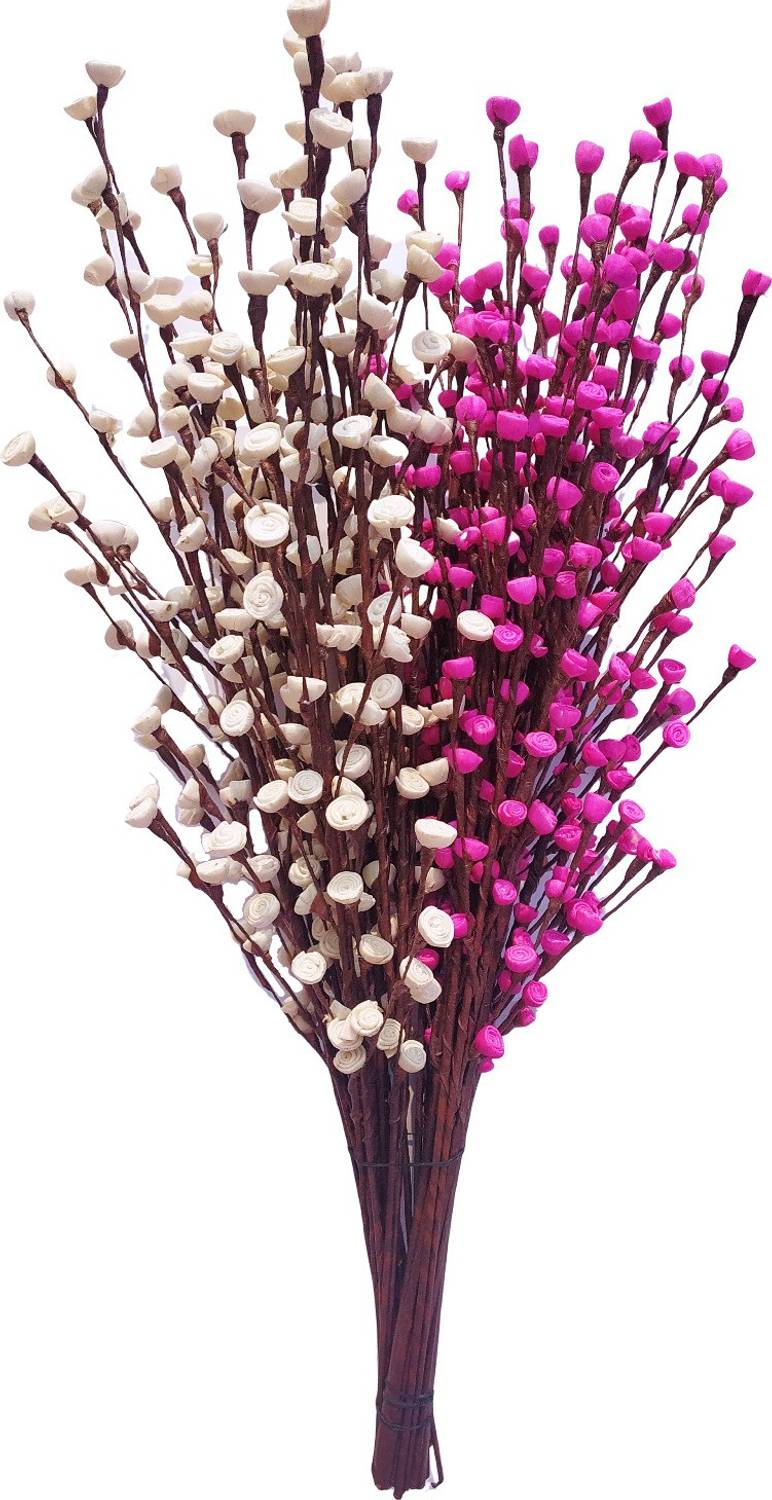 fab n Style Pink and White Flower Bunch for Home Decoration Multi