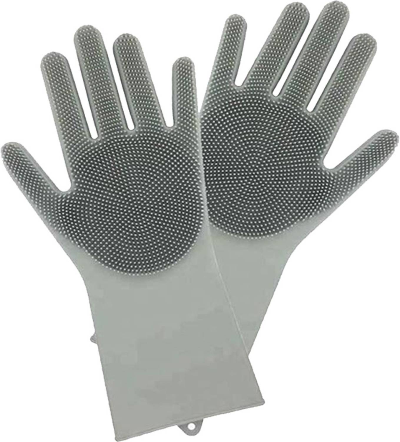 Aksvita Silicone Heat Resistant Rubber Dish Washing Gloves with Wash Scrubber Wet and Dry Disposable Glove Set