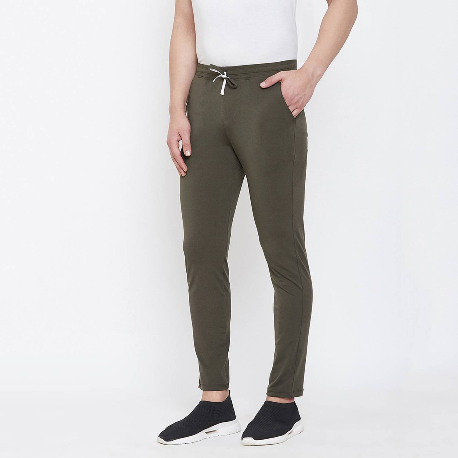 24Hour Fashion Solid Men Olive Track Pants