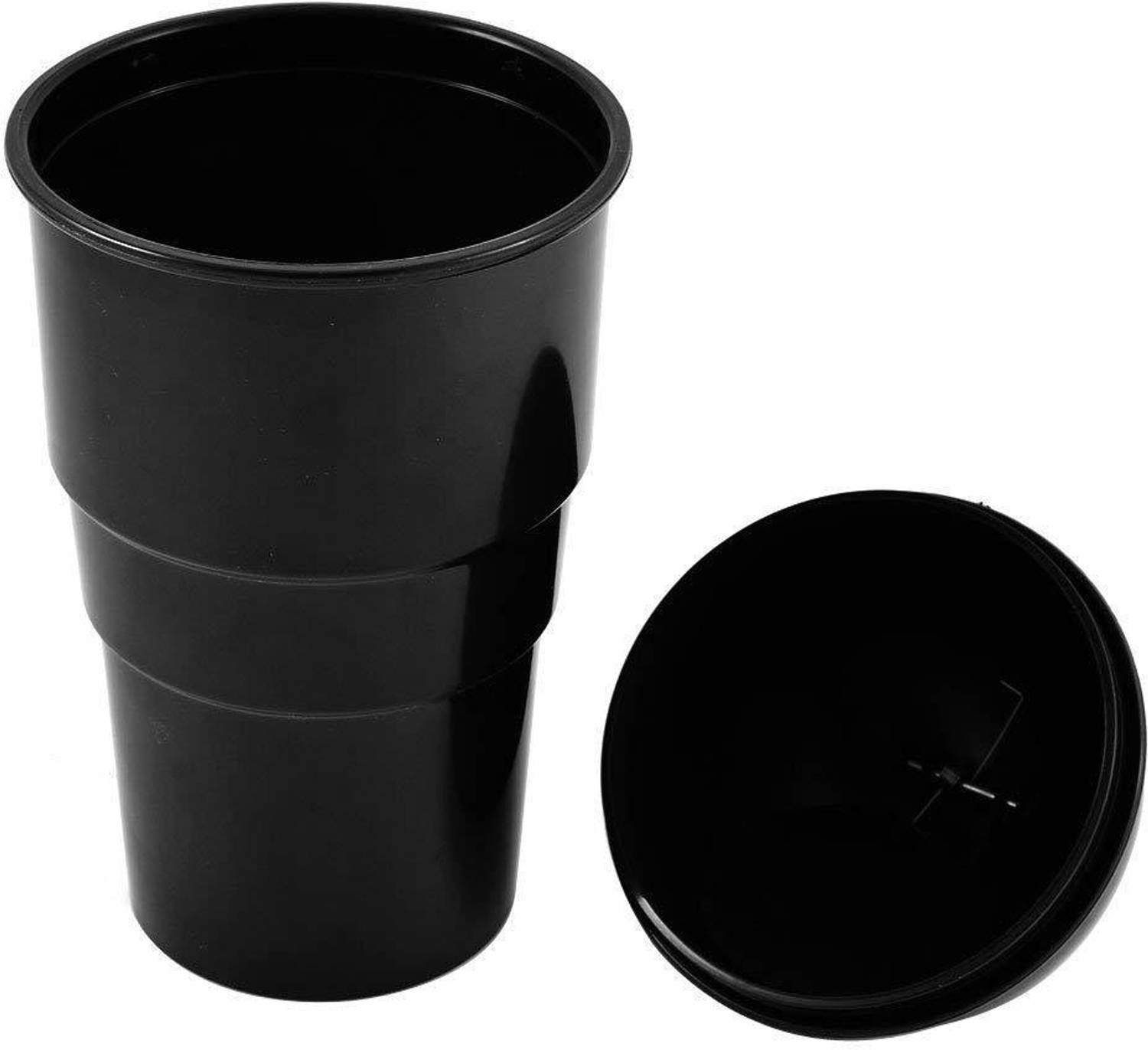carfrill Vehicle Automotive Cup Holder Garbage Can Small Mini Trash Bin Car Trash Garbage Can for Car Office Home (Black) Plastic Dustbin