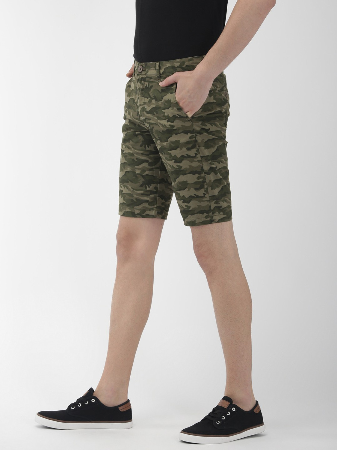 Image of The Indian Garage Co. Printed Men Green Casual Shorts
