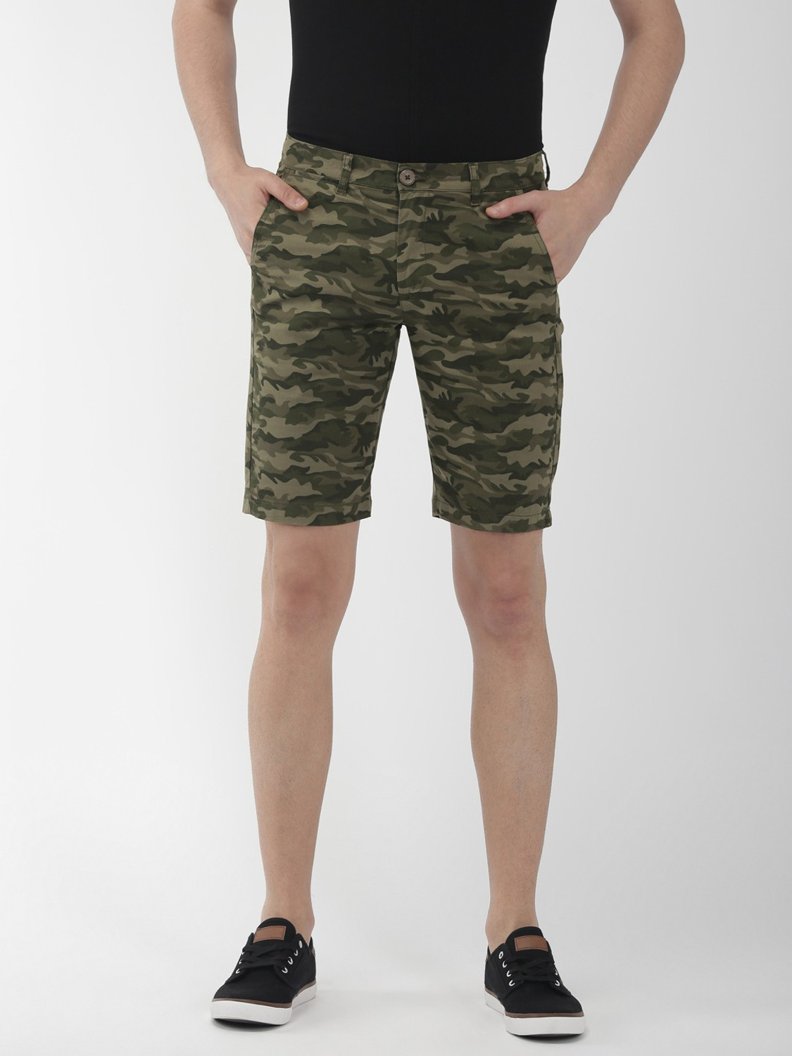 Image of The Indian Garage Co. Printed Men Green Casual Shorts