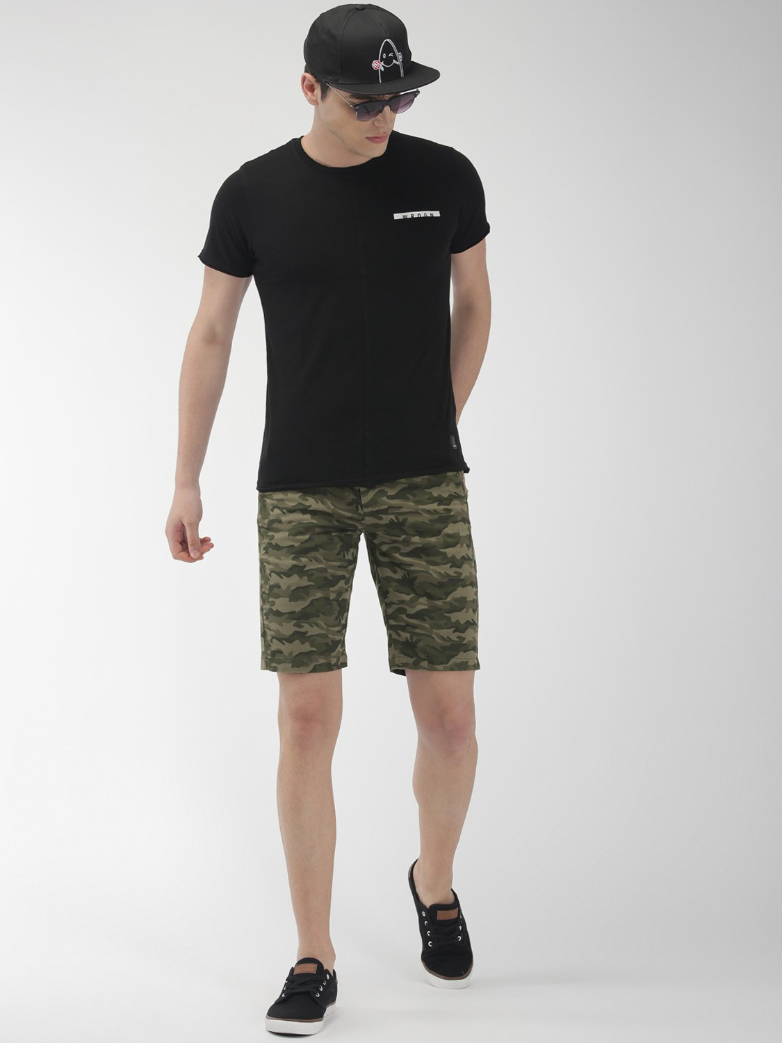 Image of The Indian Garage Co. Printed Men Green Casual Shorts
