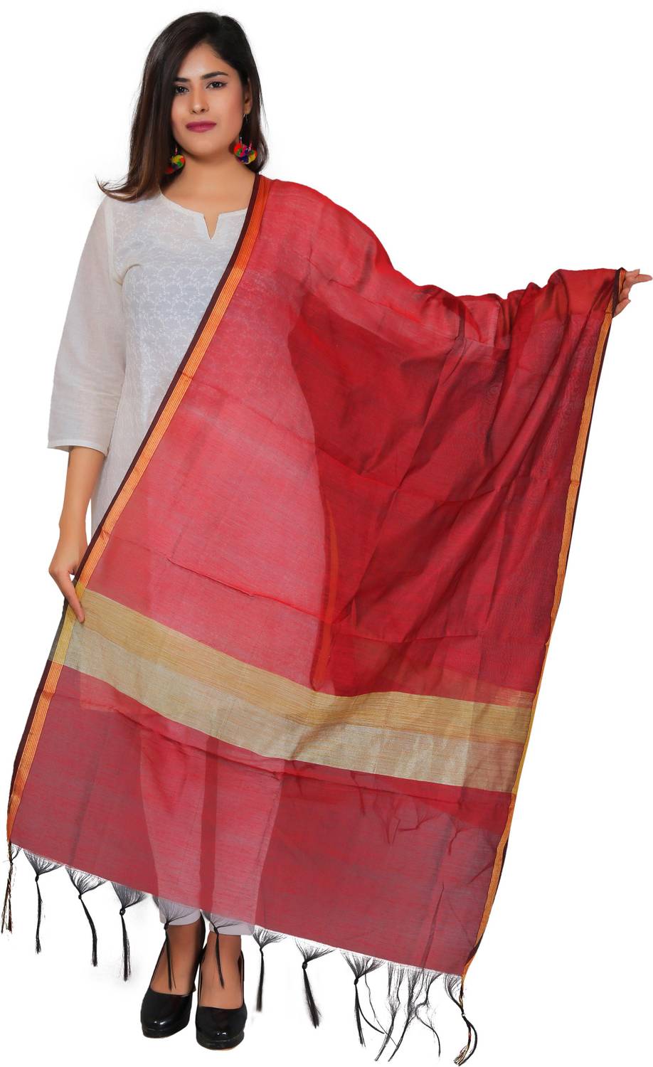 BANJARA INDIA Cotton Silk Solid Women Dupatta