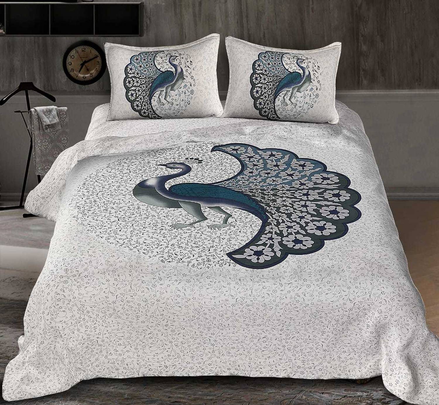 Aadhira Interio Cotton Double Flat 180 TC Animal 1 Bedsheet with 2 Pillow Covers