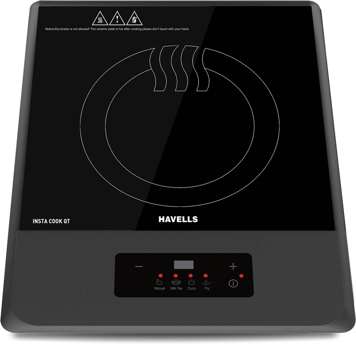 HAVELLS 1200 W Induction Cooktop Push Button (Grey, INSTA COOK QT