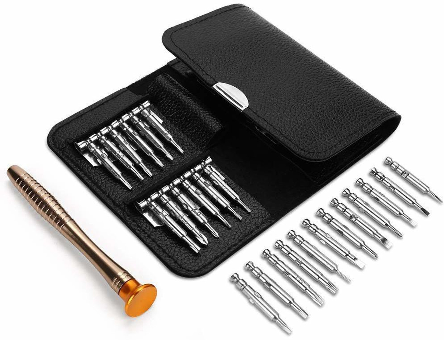 Image of FLIPXEN 25 in 1 Precision Screwdriver Set Multi Pocket Repair Tool Kit for laptop Precision Screwdriver Set