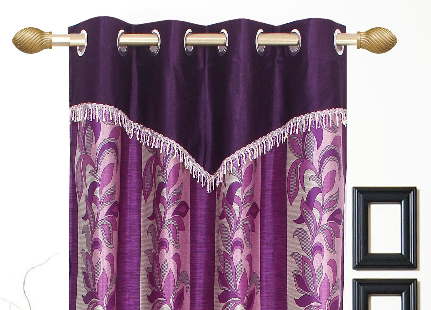 Image of Stella Creations 154 cm (5 ft) Window Polyester Room Darkening Curtain (Pack Of 4)