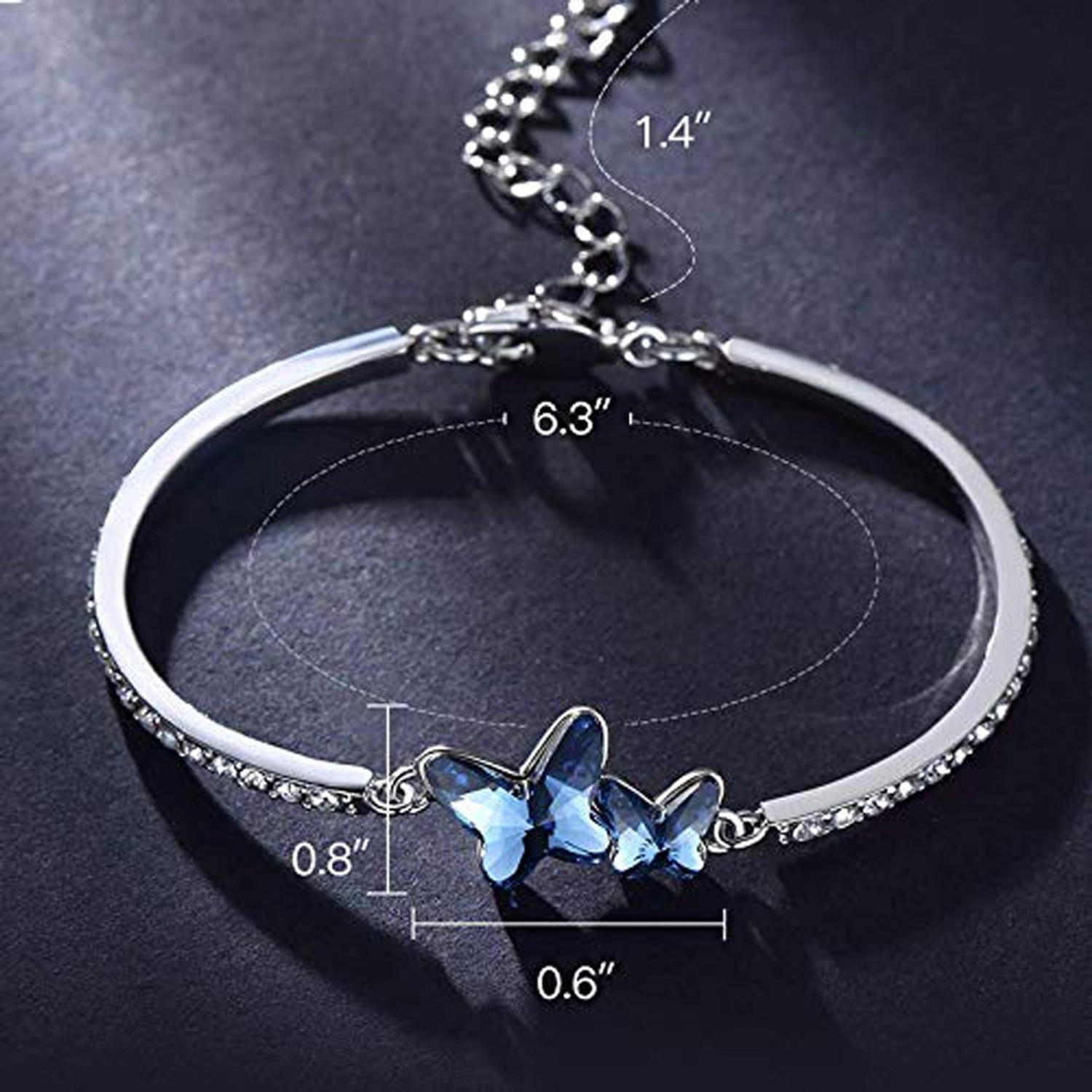 Image of Shining Diva Alloy Cubic Zirconia Silver Bracelet