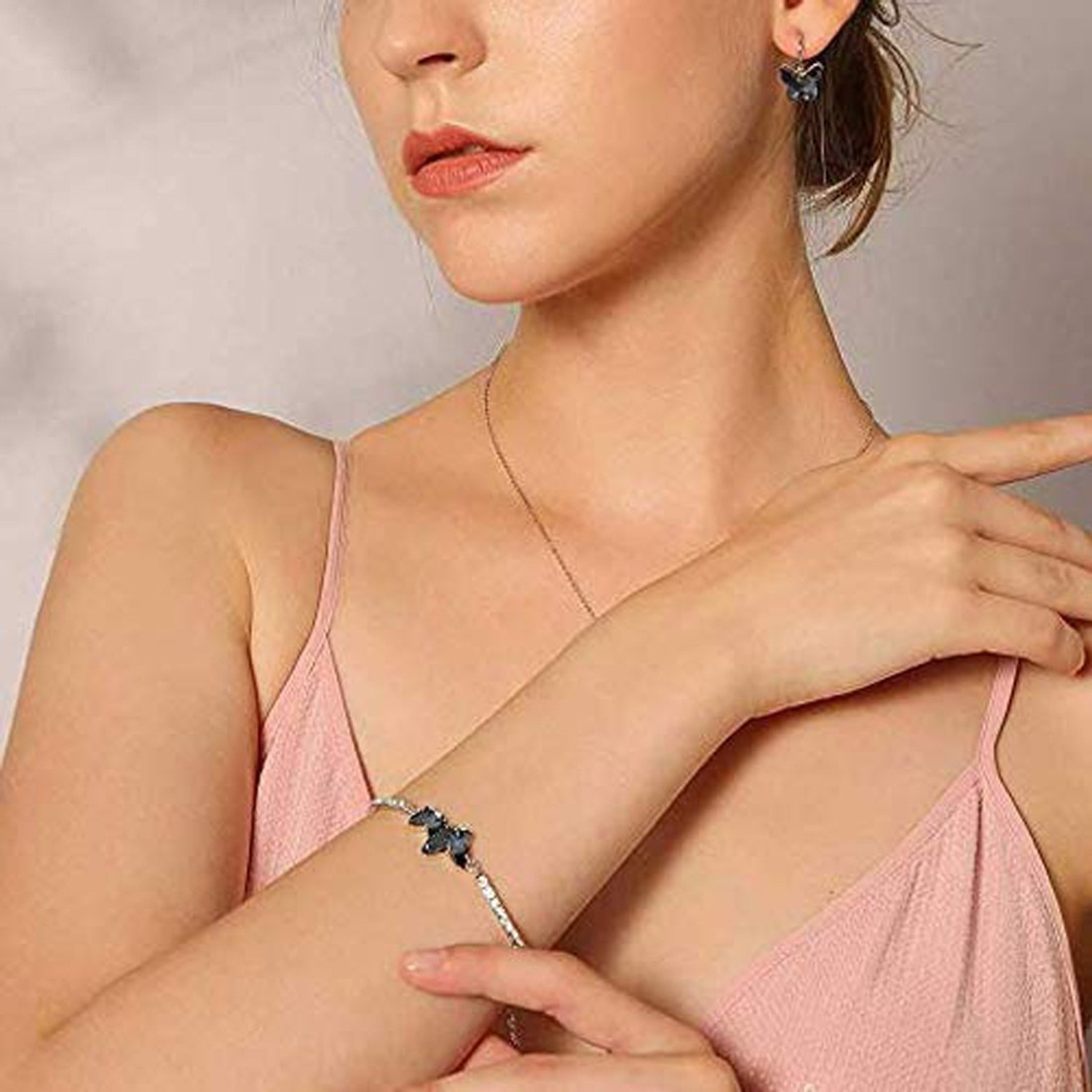 Image of Shining Diva Alloy Cubic Zirconia Silver Bracelet