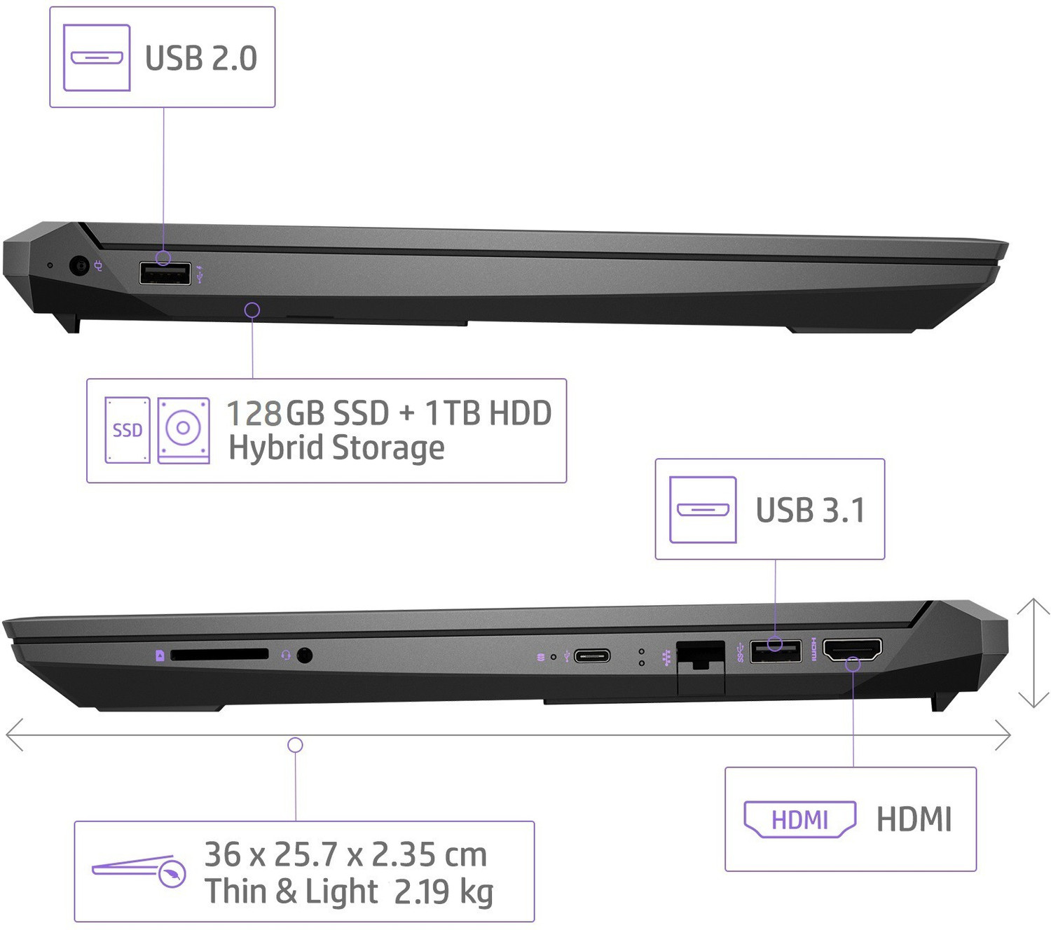 Image of HP Pavilion AMD Ryzen 7 Quad Core 3750H - (8 GB /1 TB HDD /128 GB SSD /Windows 10 Home /6 GB Graphics /NVIDIA GeForce GTX 1660 Ti /60 Hz) 15-ec0073AX Gaming Laptop