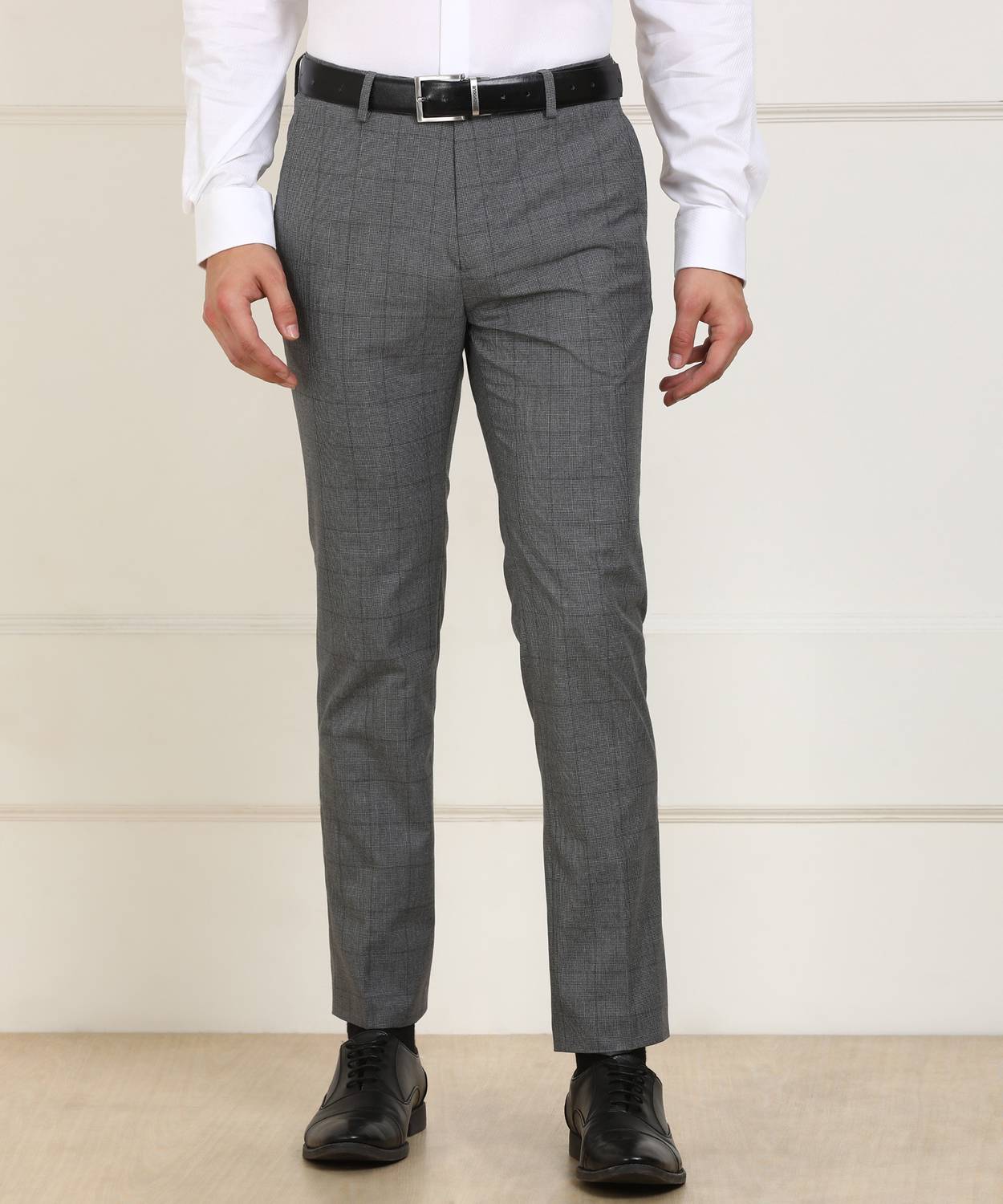 ARROW Slim Fit Men Grey Trousers