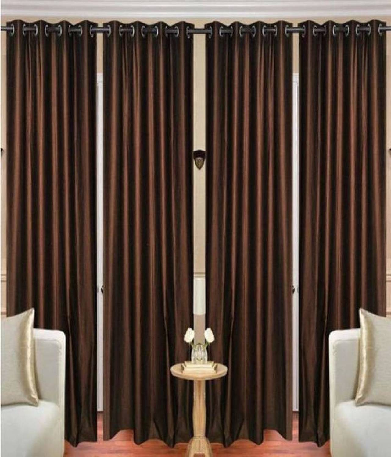 Adimanav 152.4 cm (5 ft) Window Polyester Room Darkening Curtain (Pack Of 4)