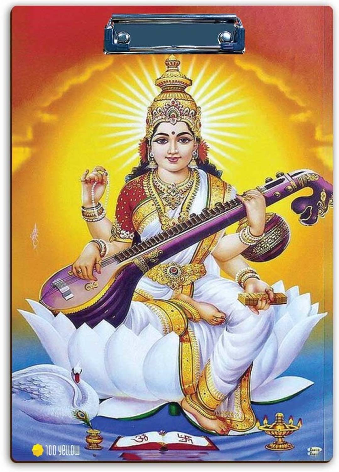 100yellow goddess Saraswati printed Exam Board