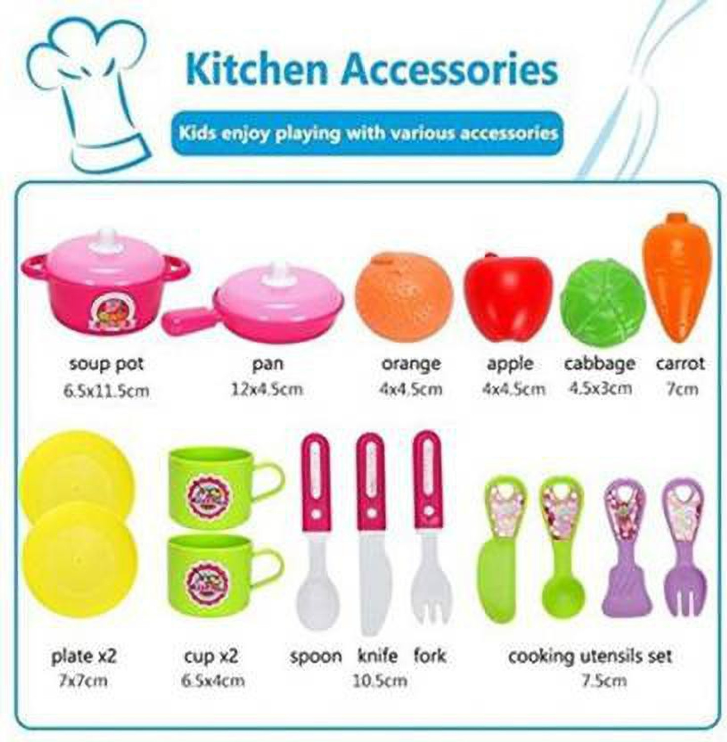 Image of j h traders Kitchen Set Cooking Food Pretend Play Toy ( 26 Pcs Wheel)
