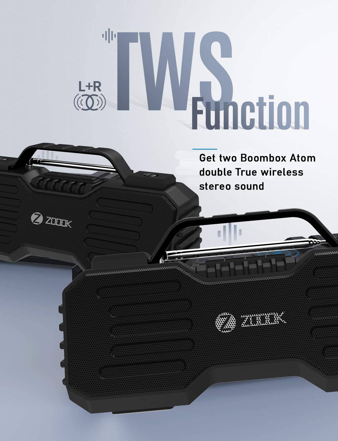 超極小】ABONtbtbBK Aon / Bon BOX BK (個々にON) Buy Zoook Boombox Atom Portable Wireless 10 W Bluetooth Party