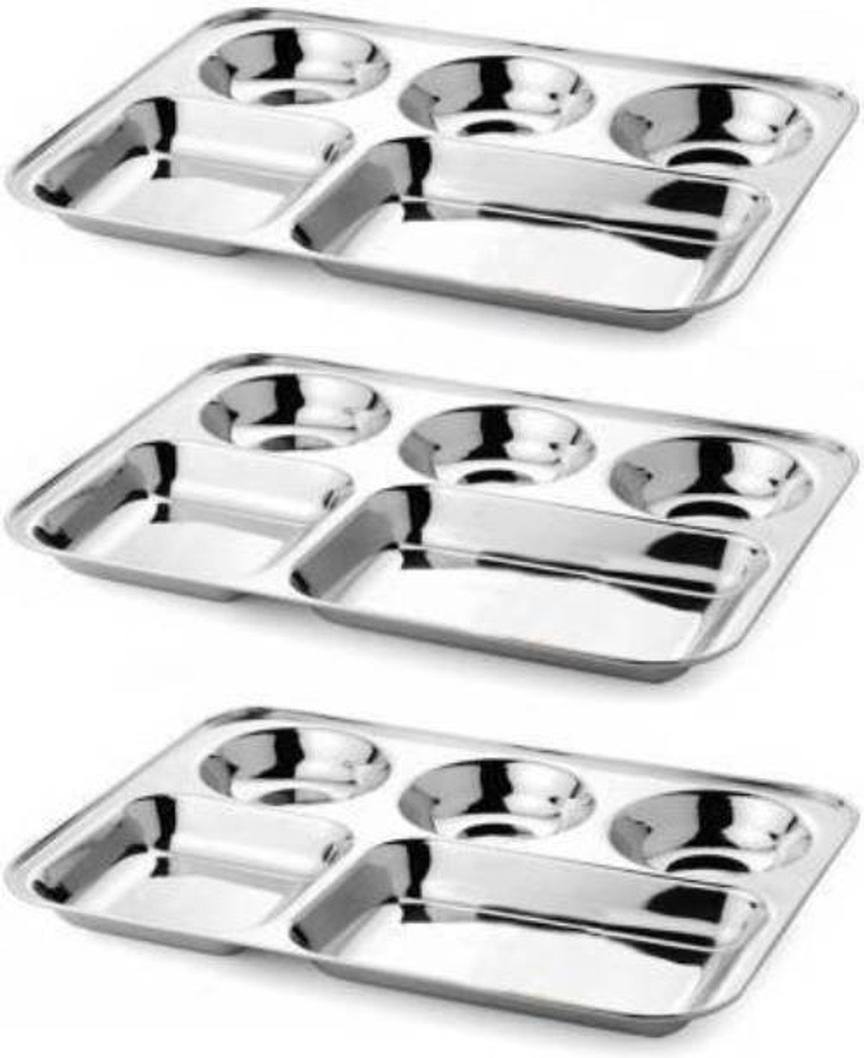Image of MSSteel Stainless steel bhojan thali / compartment plate / Sectioned Plate Sectioned Plate