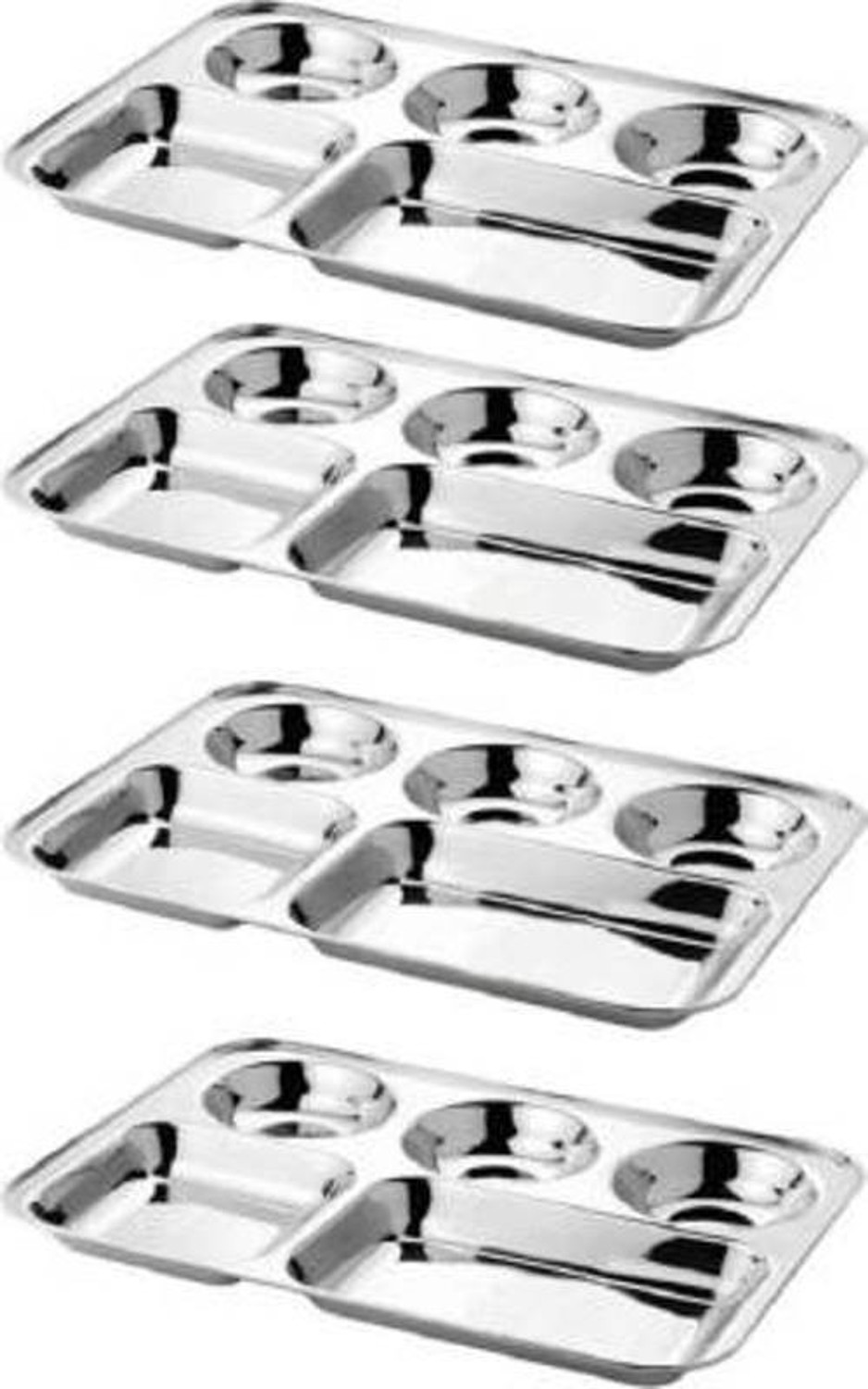 Image of MSSteel Stainless steel bhojan thali / compartment plate / Sectioned Plate Sectioned Plate