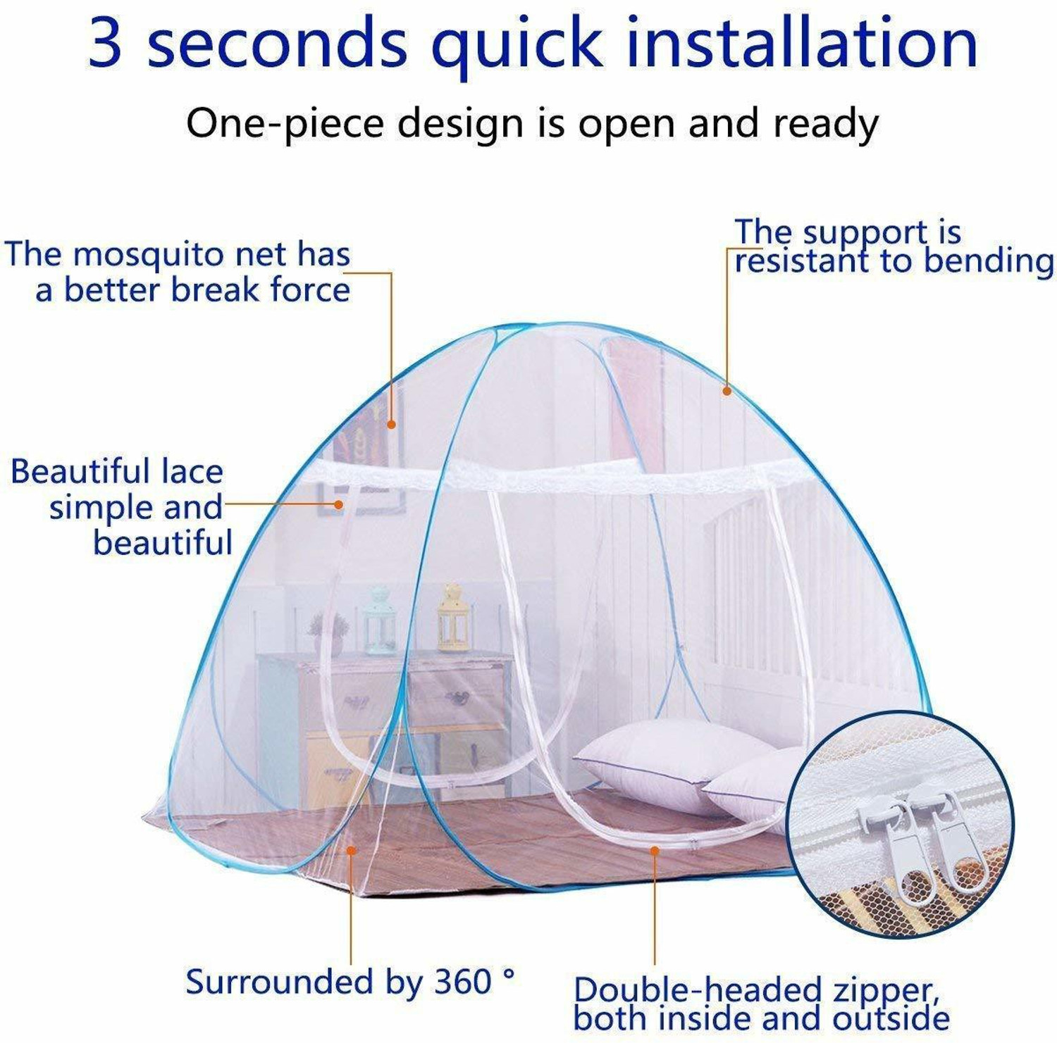 Image of ShopGlobal Nylon Adults Mosquito Net