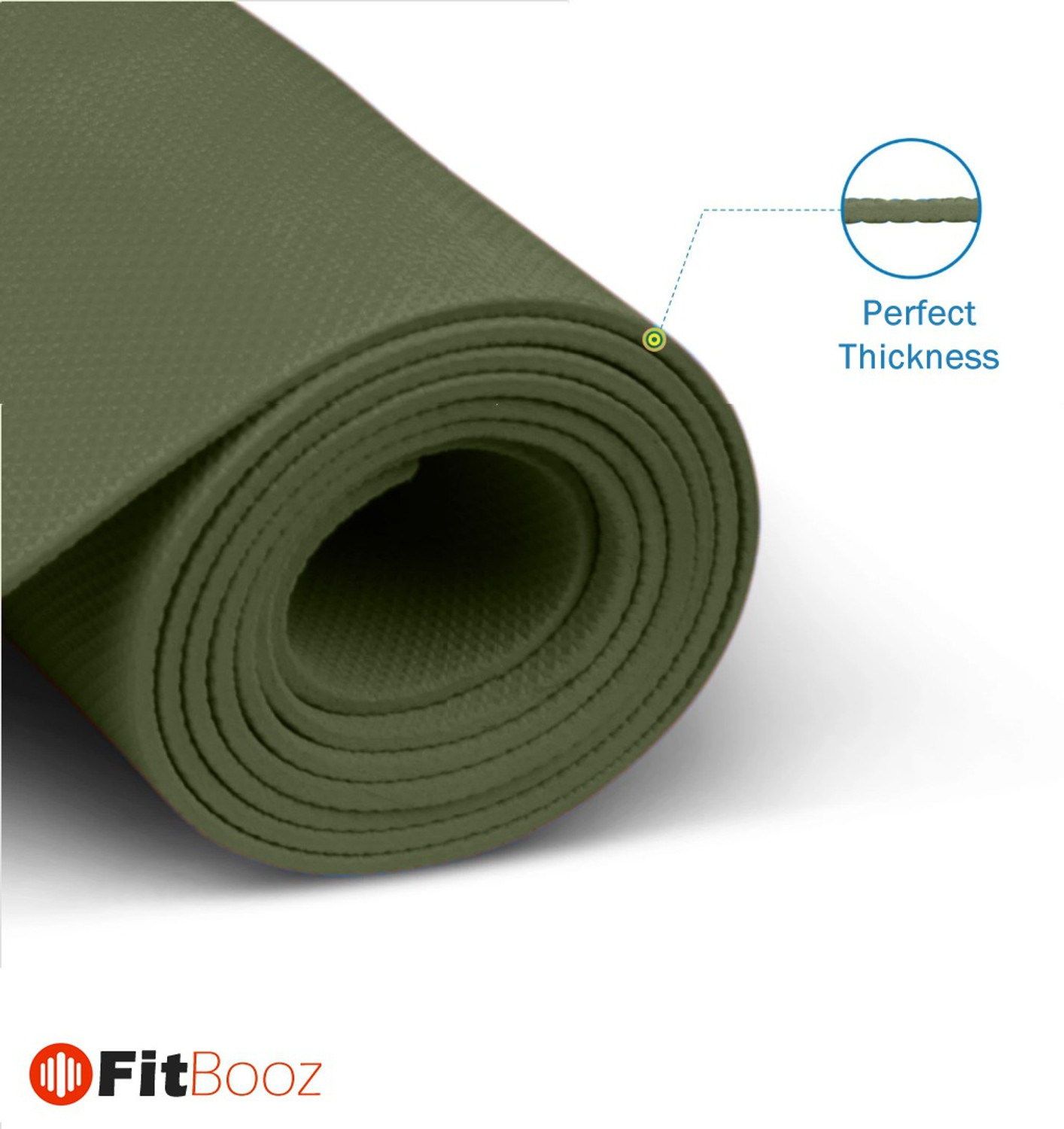 Image of FITBOOZ DOTCOM 6mm Anti Skid Yoga /Exercise Mat with Carry Bag for Men & Women Green 6mm mm Yoga Mat